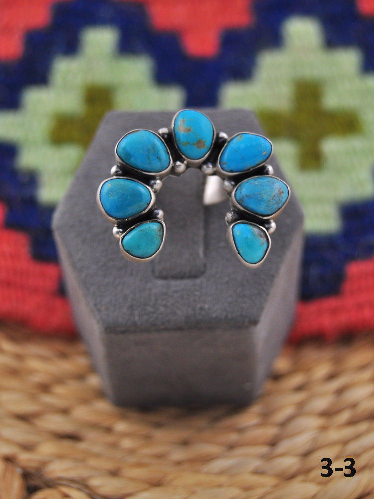 Southwest Made Kingman Turquoise & Sterling Silver Adjustable Ring