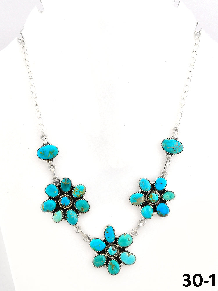 Southwest Made Santa Maria Turquoise & Sterling Silver Necklace