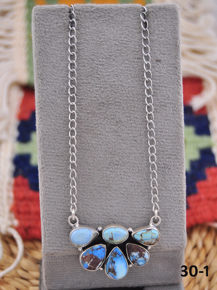 Southwest Made Golden Hill’s Turquoise & Sterling Silver Necklace