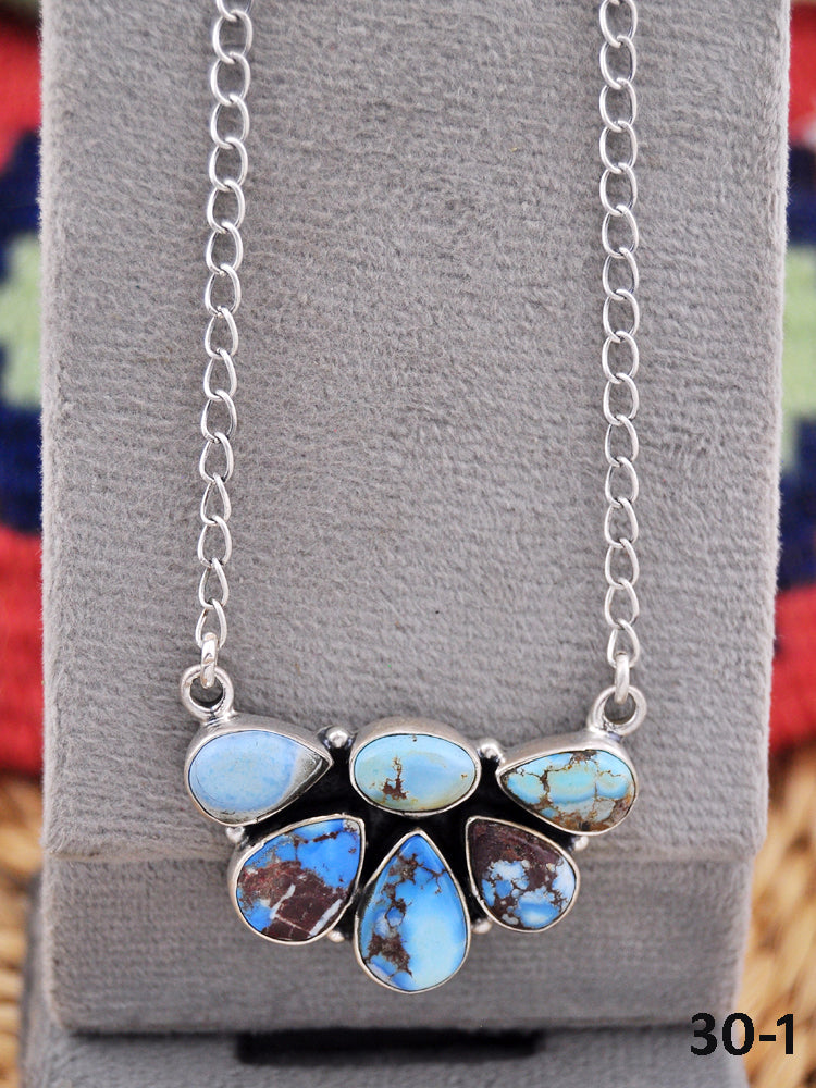 Southwest Made Golden Hill’s Turquoise & Sterling Silver Necklace