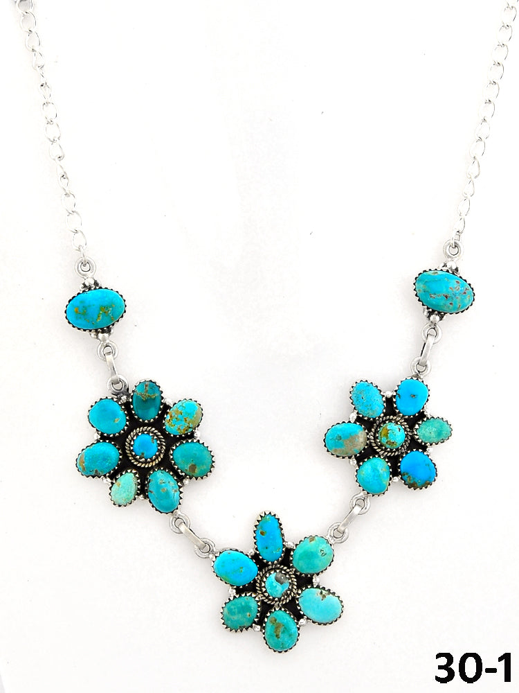 Southwest Made Santa Maria Turquoise & Sterling Silver Necklace
