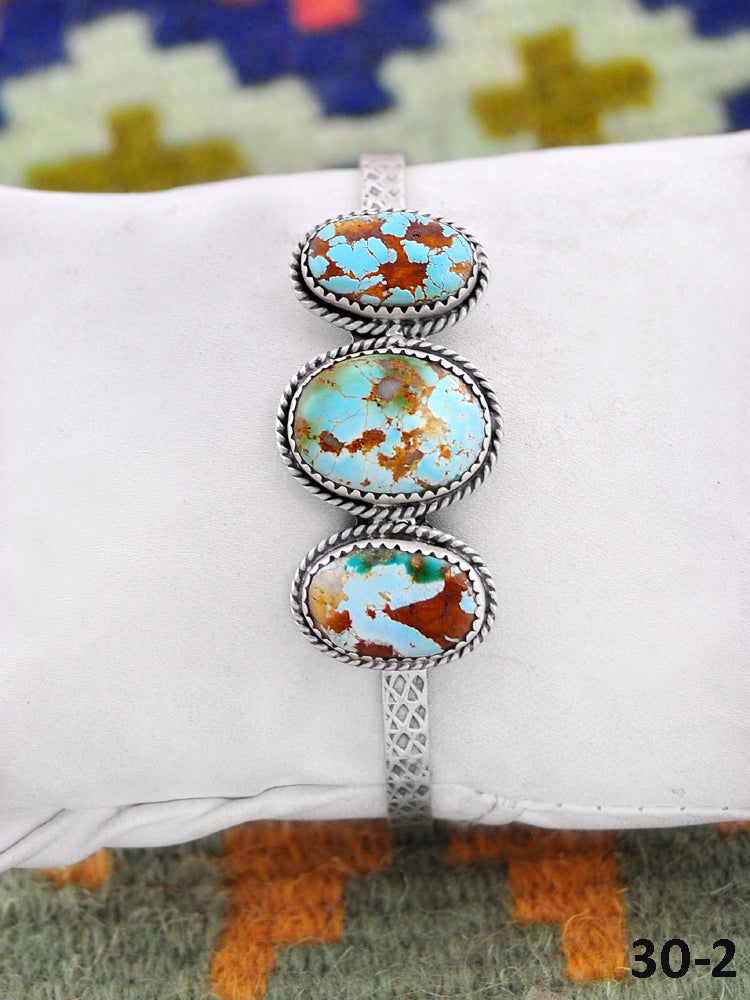 Southwest Handmade Royston & Sterling Silver Cuff Bracelet