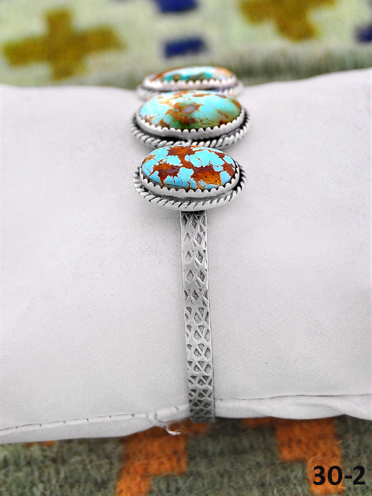 Southwest Handmade Royston & Sterling Silver Cuff Bracelet