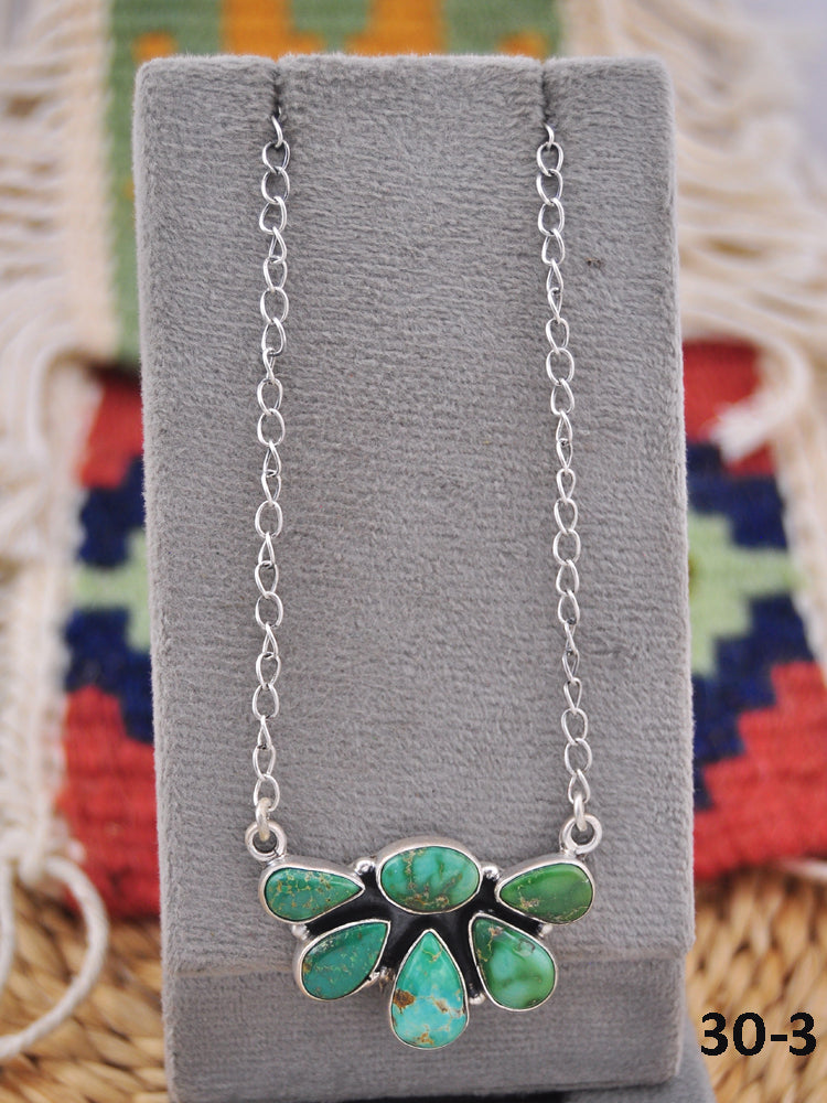 Southwest Made Emerald Valley & Sterling Silver Necklace