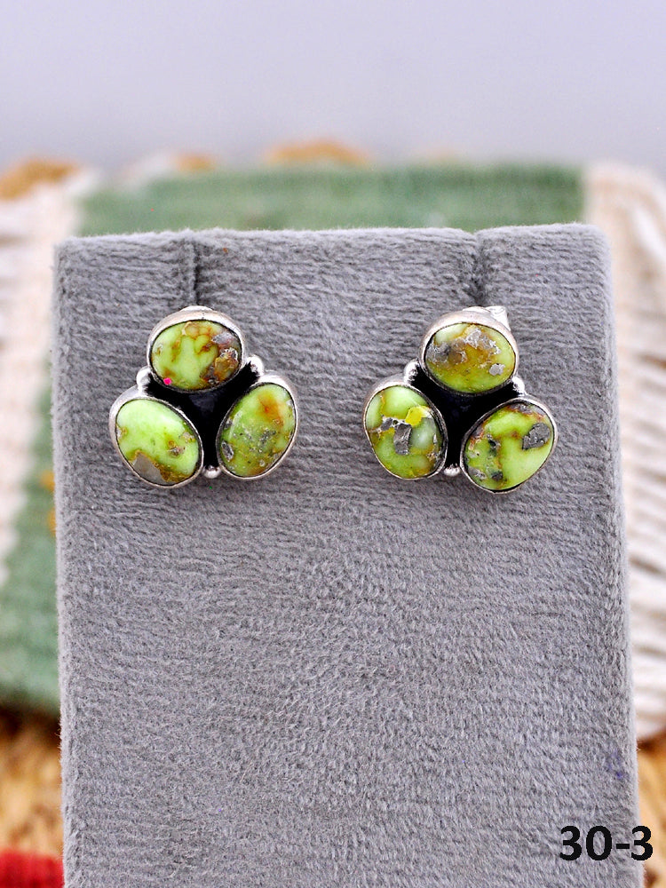 Southwest Made Palomino & Sterling Silver Post Earrings