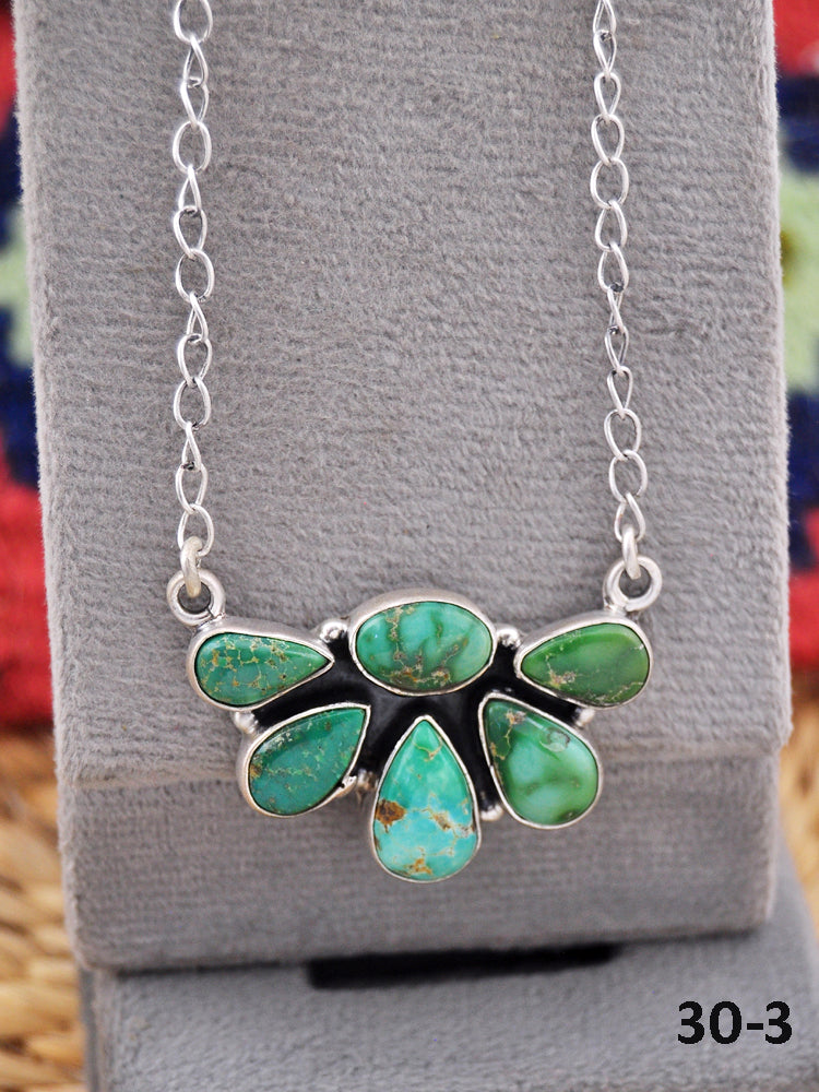 Southwest Made Emerald Valley & Sterling Silver Necklace