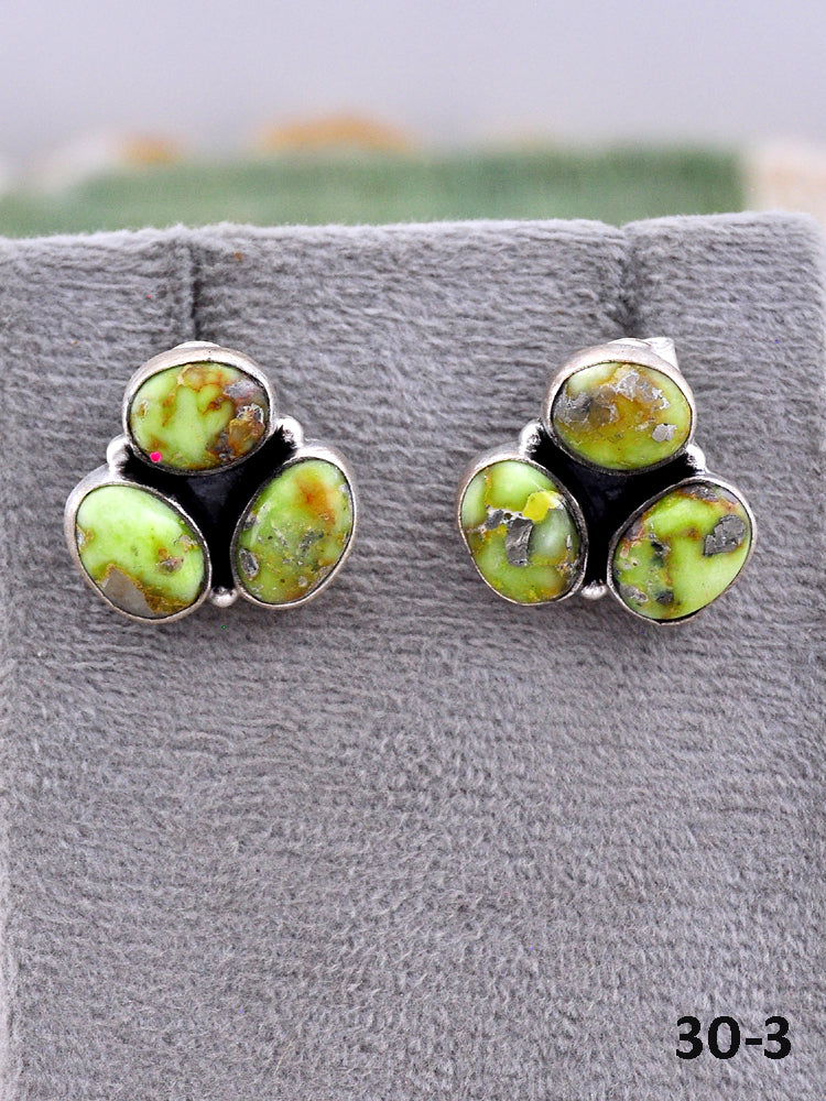 Southwest Made Palomino & Sterling Silver Post Earrings
