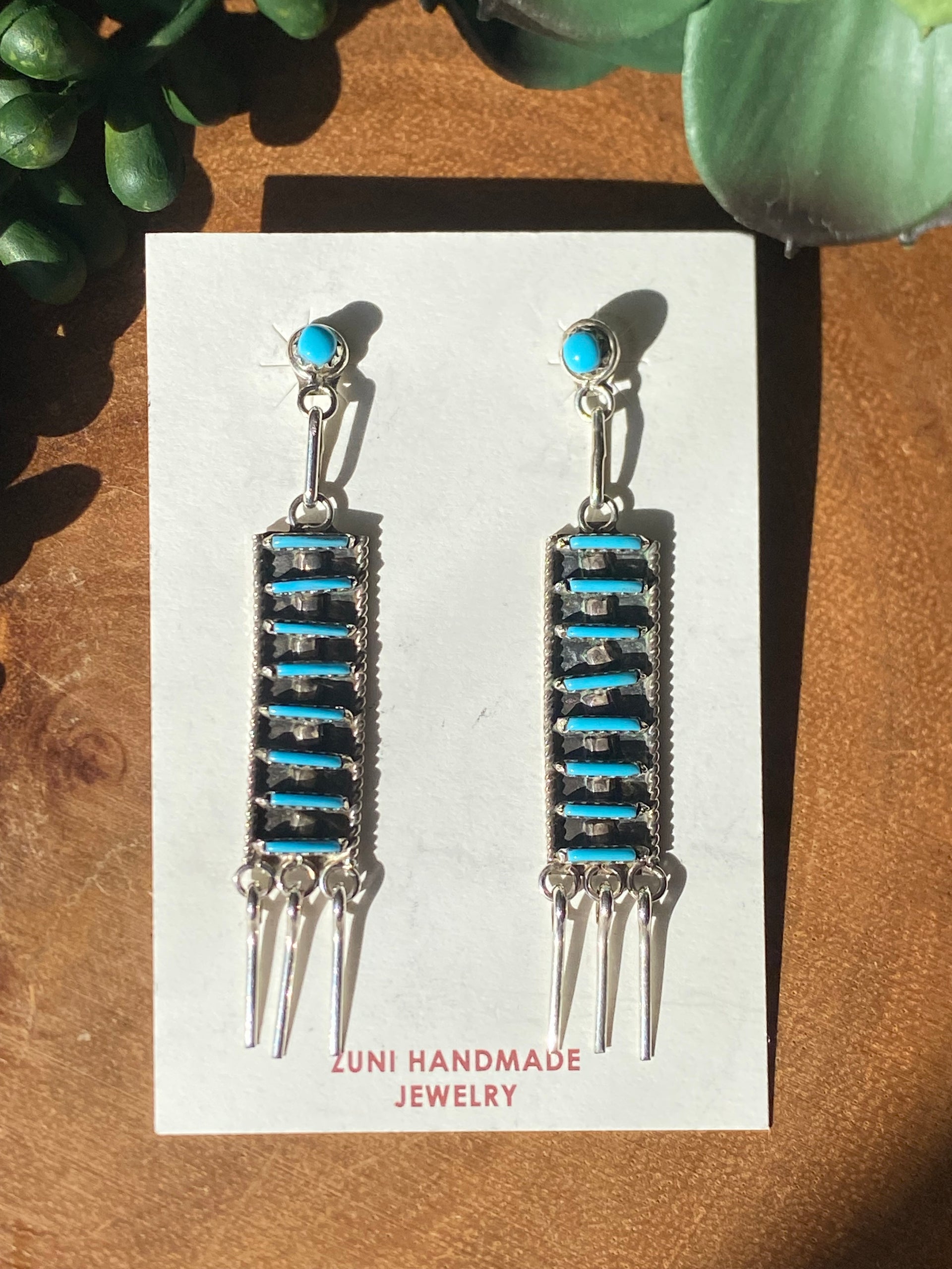 Davis Kaamaree Kingman Turquoise & Sterling Silver Post Dangle Earrings
