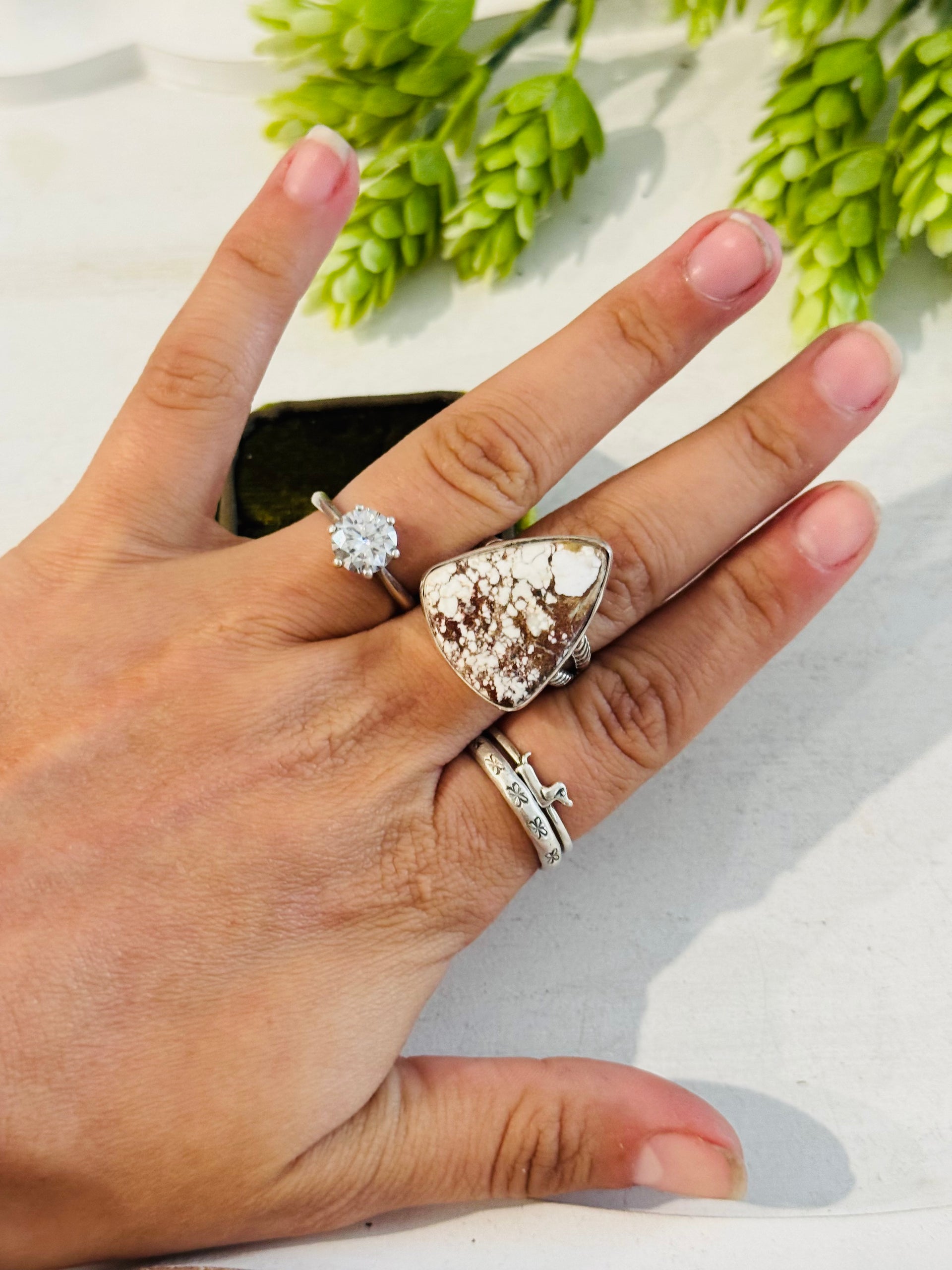 Southwest Made Wild Horse & Sterling Sliver Ring Size 10