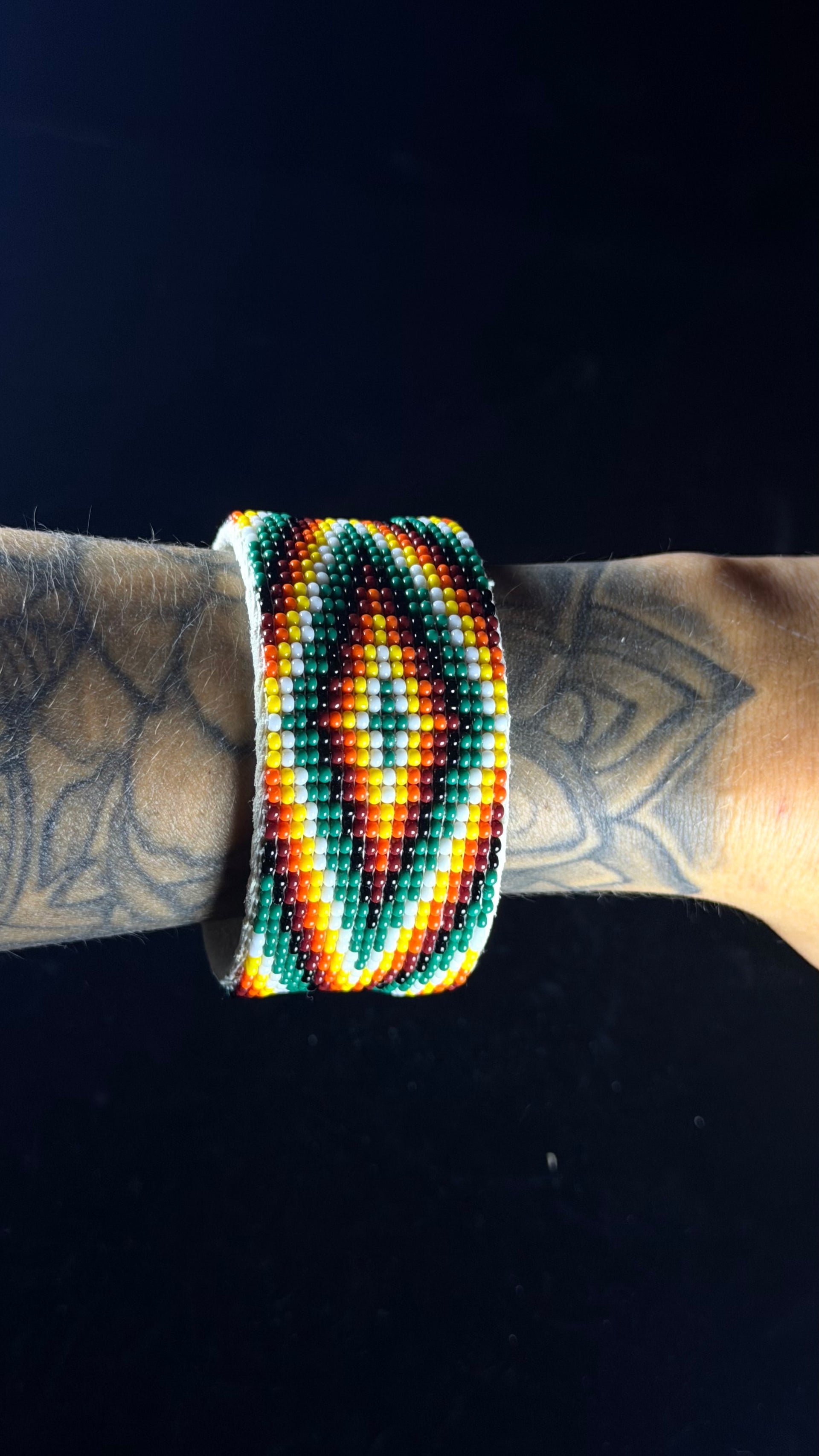 Navajo Made Beaded Cuff Bracelet