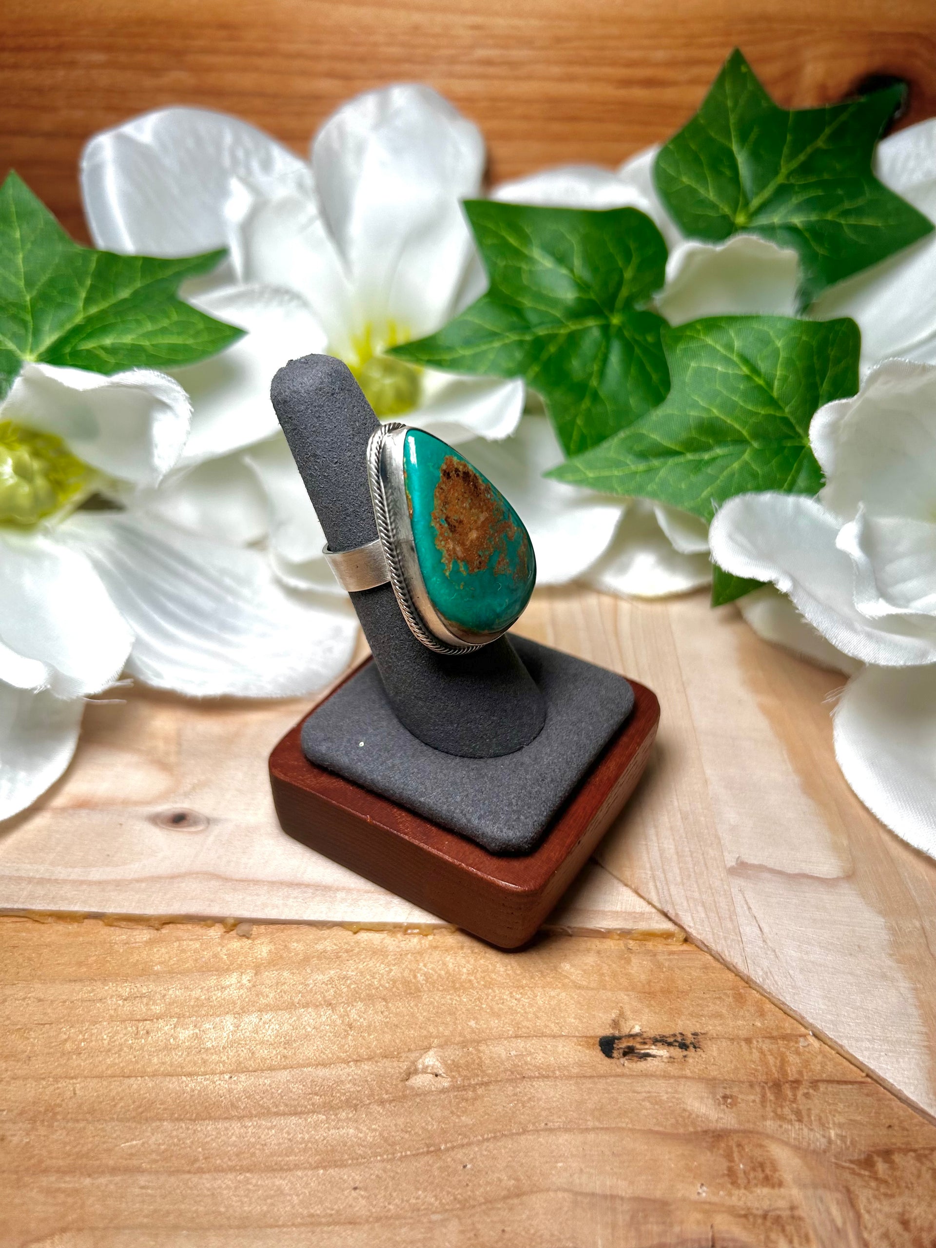 Antionette Martinez Royston Turquoise & Sterling Silver Adjustable Ring