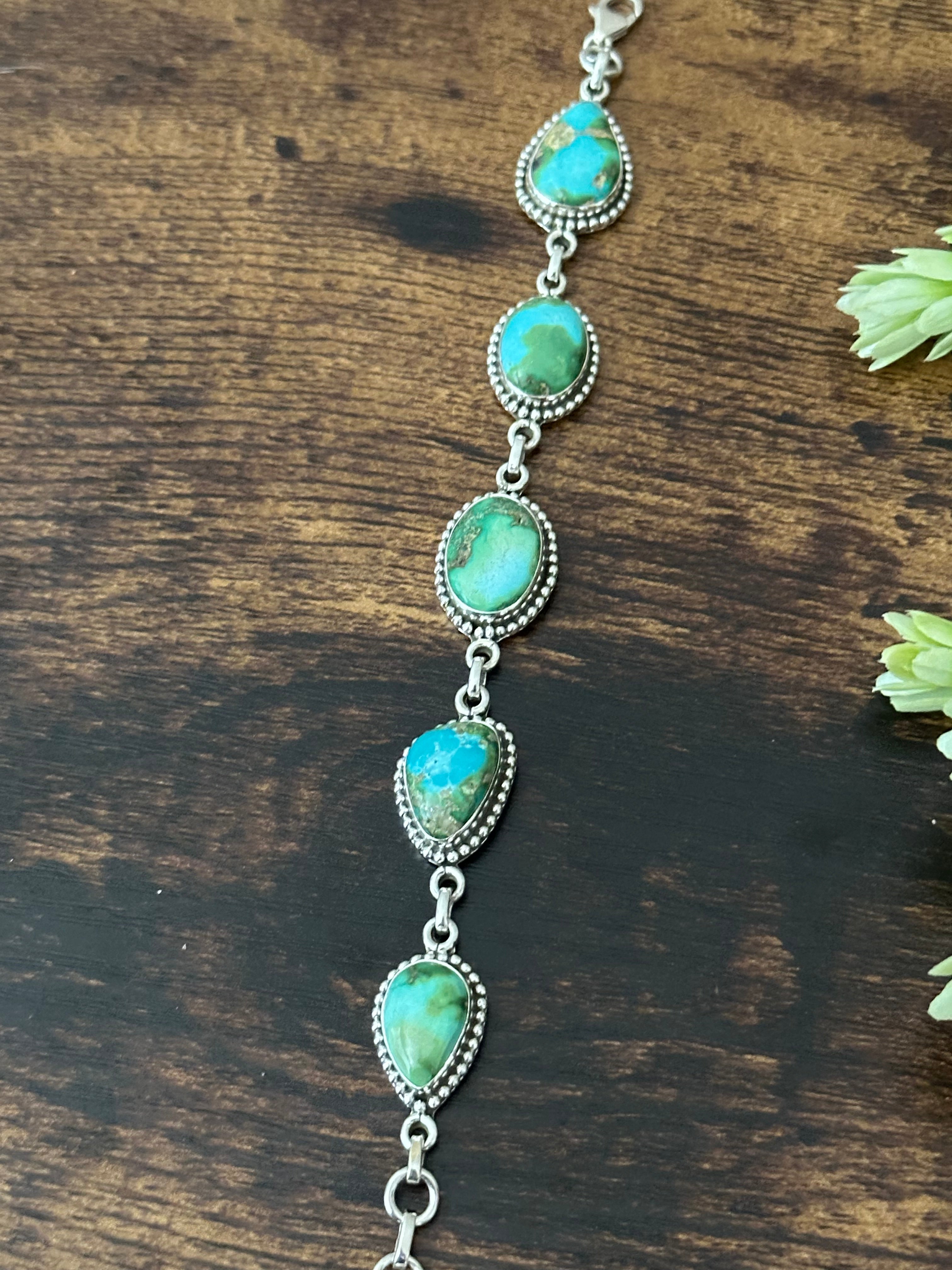 Southwest Made Sonoran Mountain Turquoise & Sterling Silver Bracelet