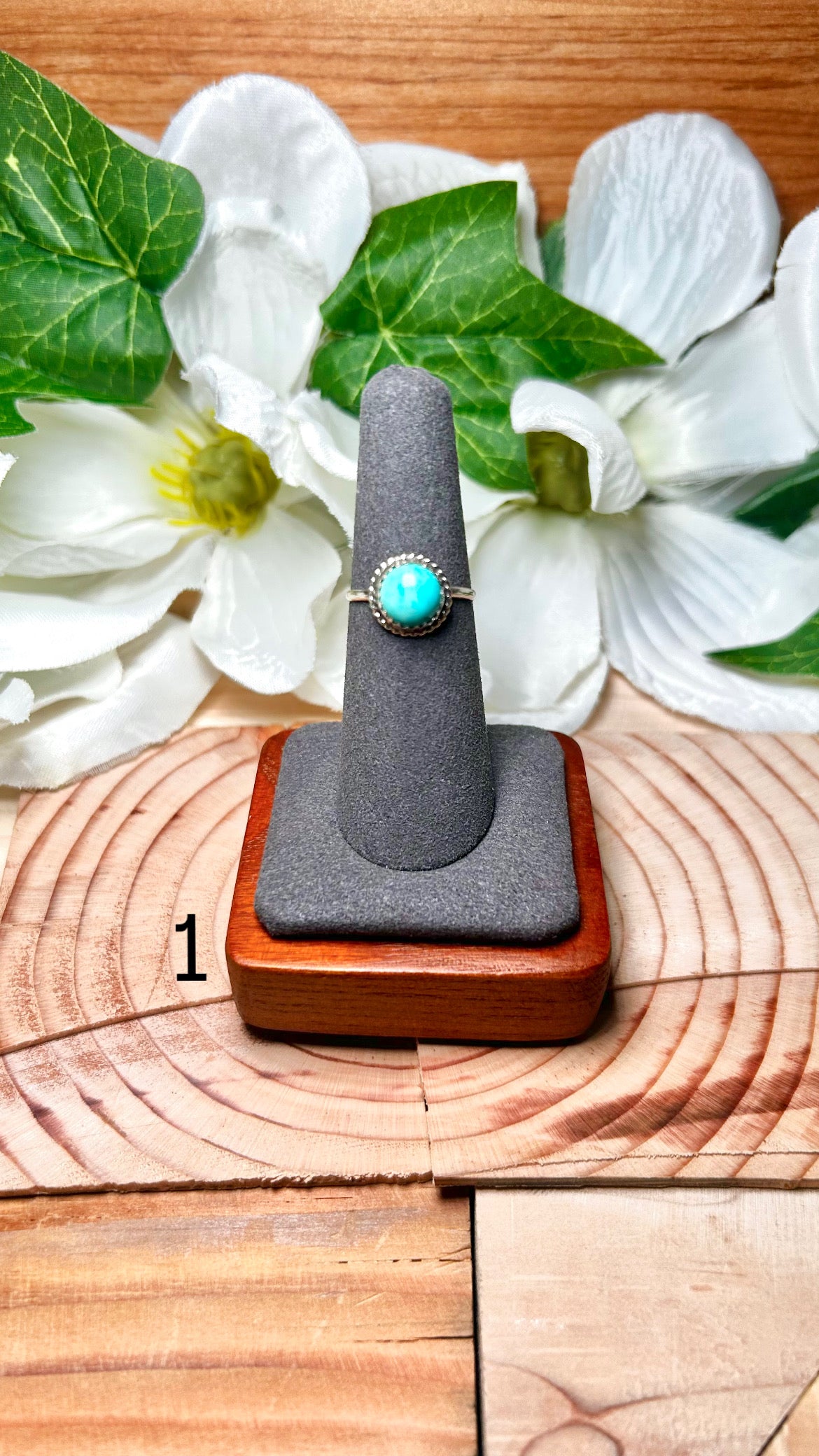 Esther White Kingman Turquoise & Sterling Silver Ring