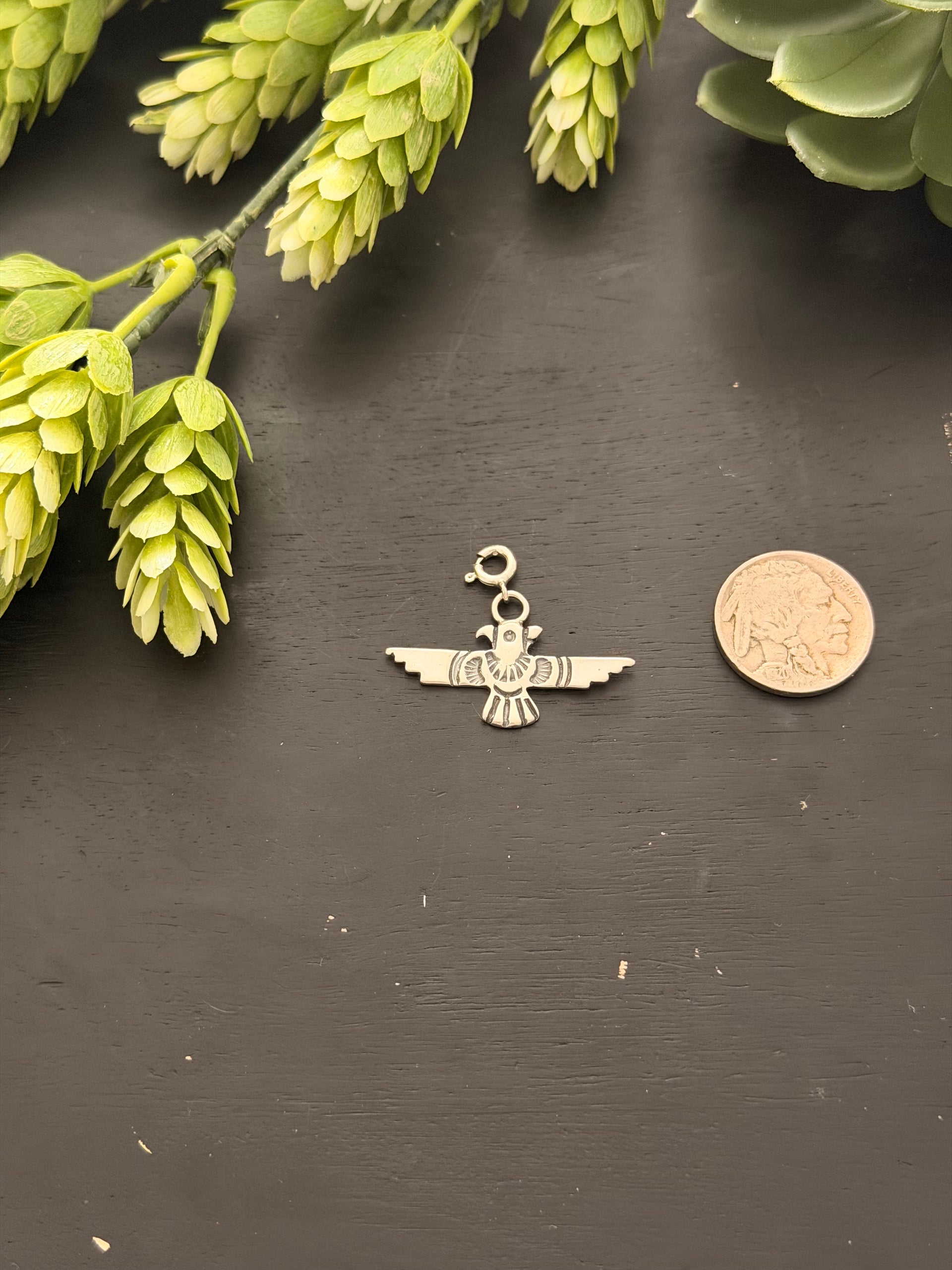 Navajo Made Sterling Silver Thunderbird Cast Charms