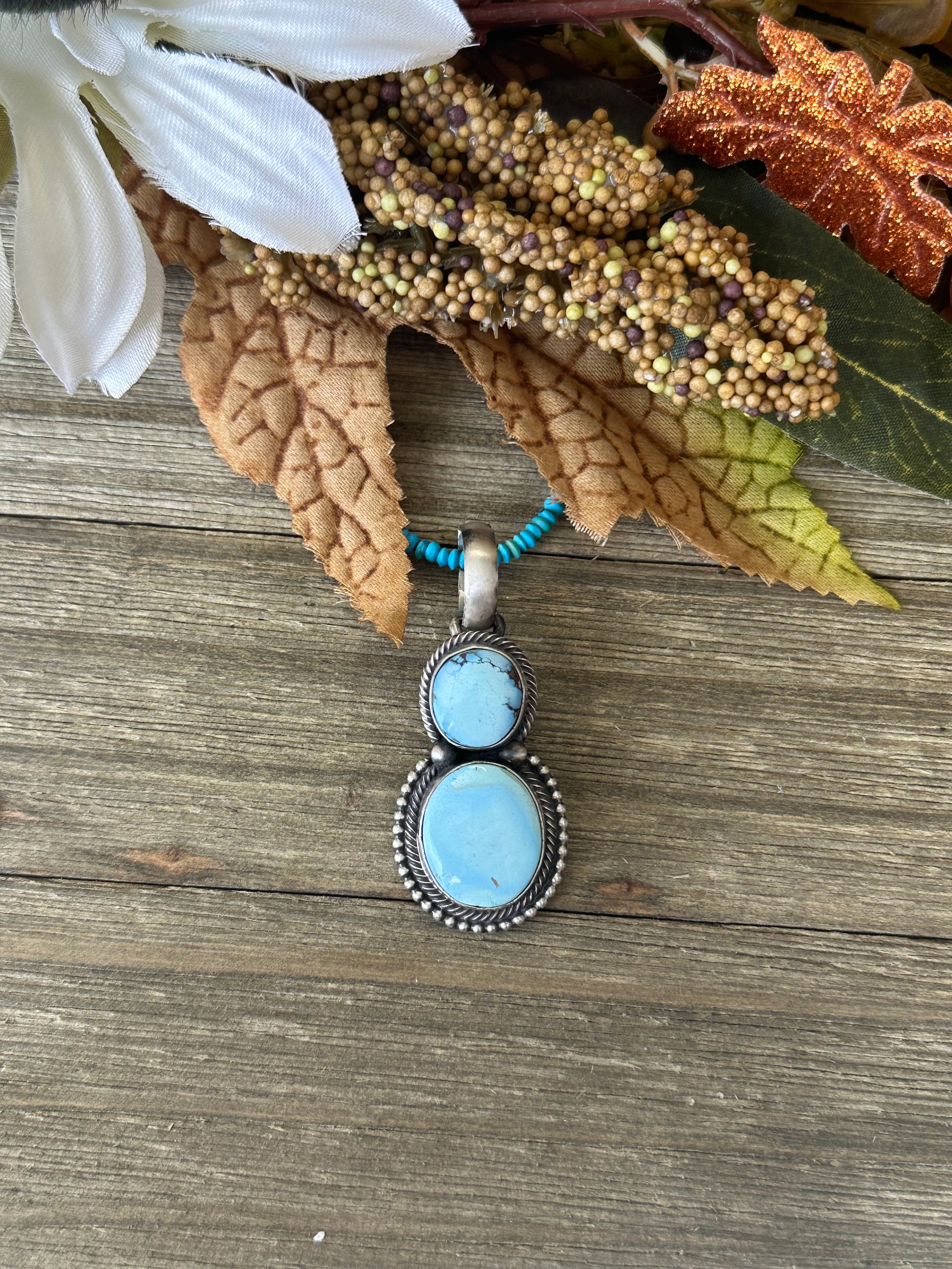 Darrin Livingston Golden Hills Turquoise & Sterling Silver Pendant