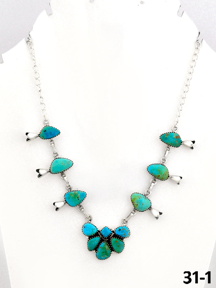Southwest Made Santa Maria Turquoise & Sterling Silver Necklace