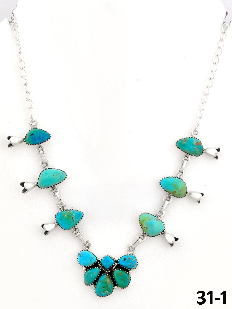 Southwest Made Santa Maria Turquoise & Sterling Silver Necklace