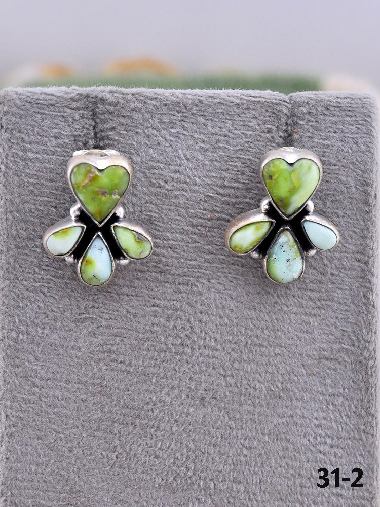 Southwest Made Palomino & Sterling Silver Post Earrings