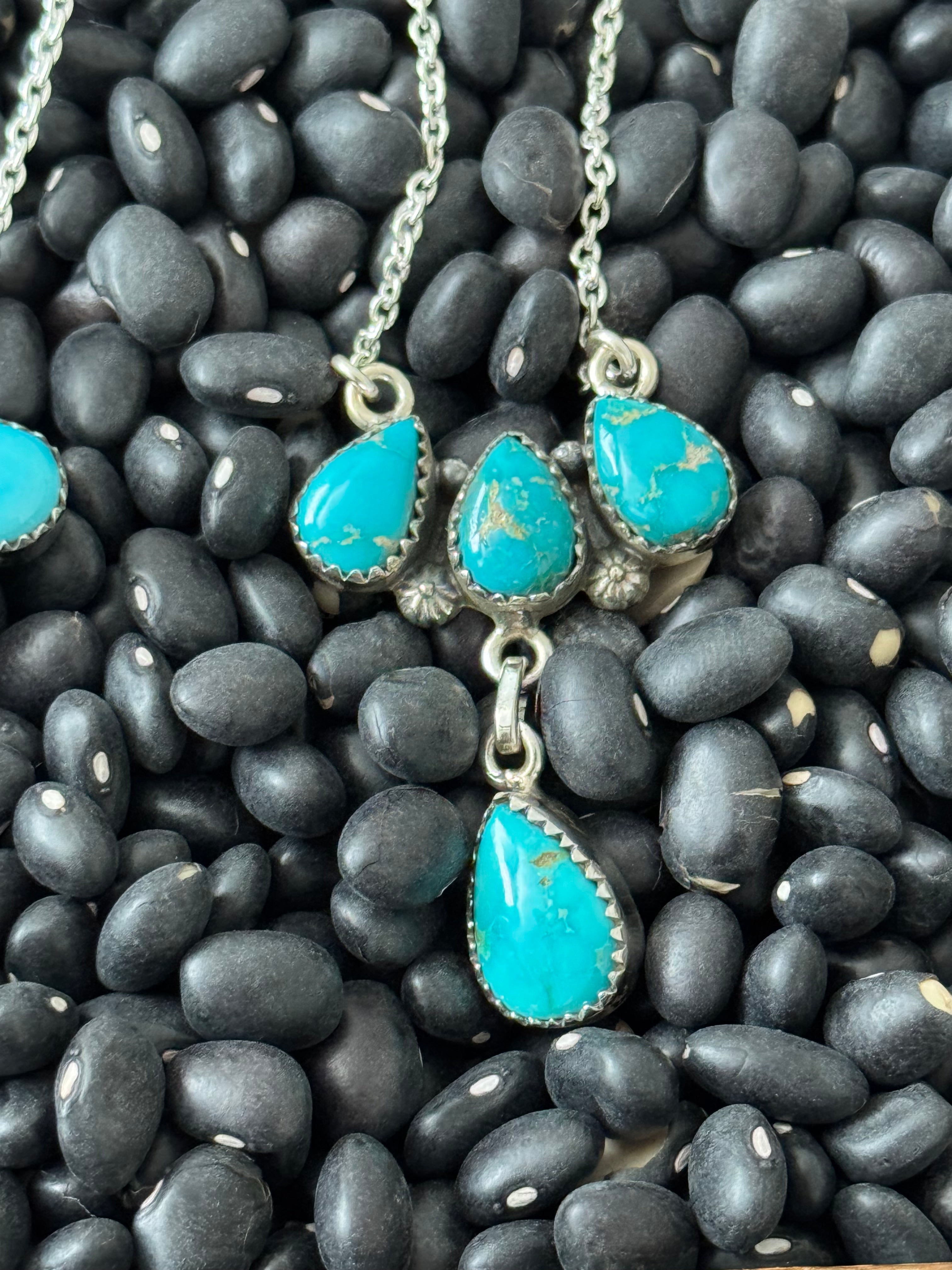 Southwest Valley Blue Turquoise & Sterling Silver Necklace