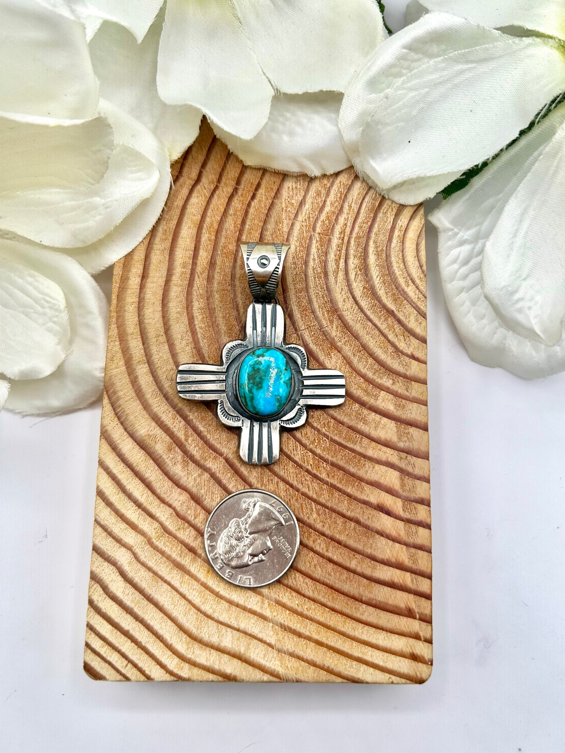 Chimney Butte Kingman Turquoise & Sterling Silver Pendant