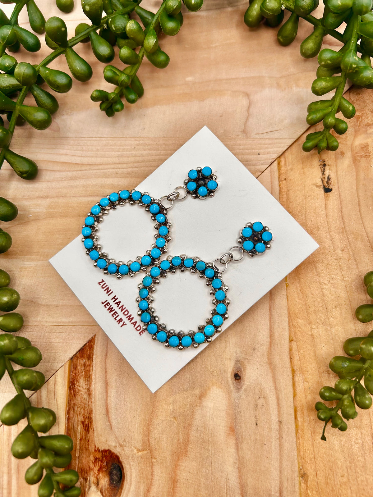 Marlon Quan Kingman Turquoise & Sterling Silver Post Earrings