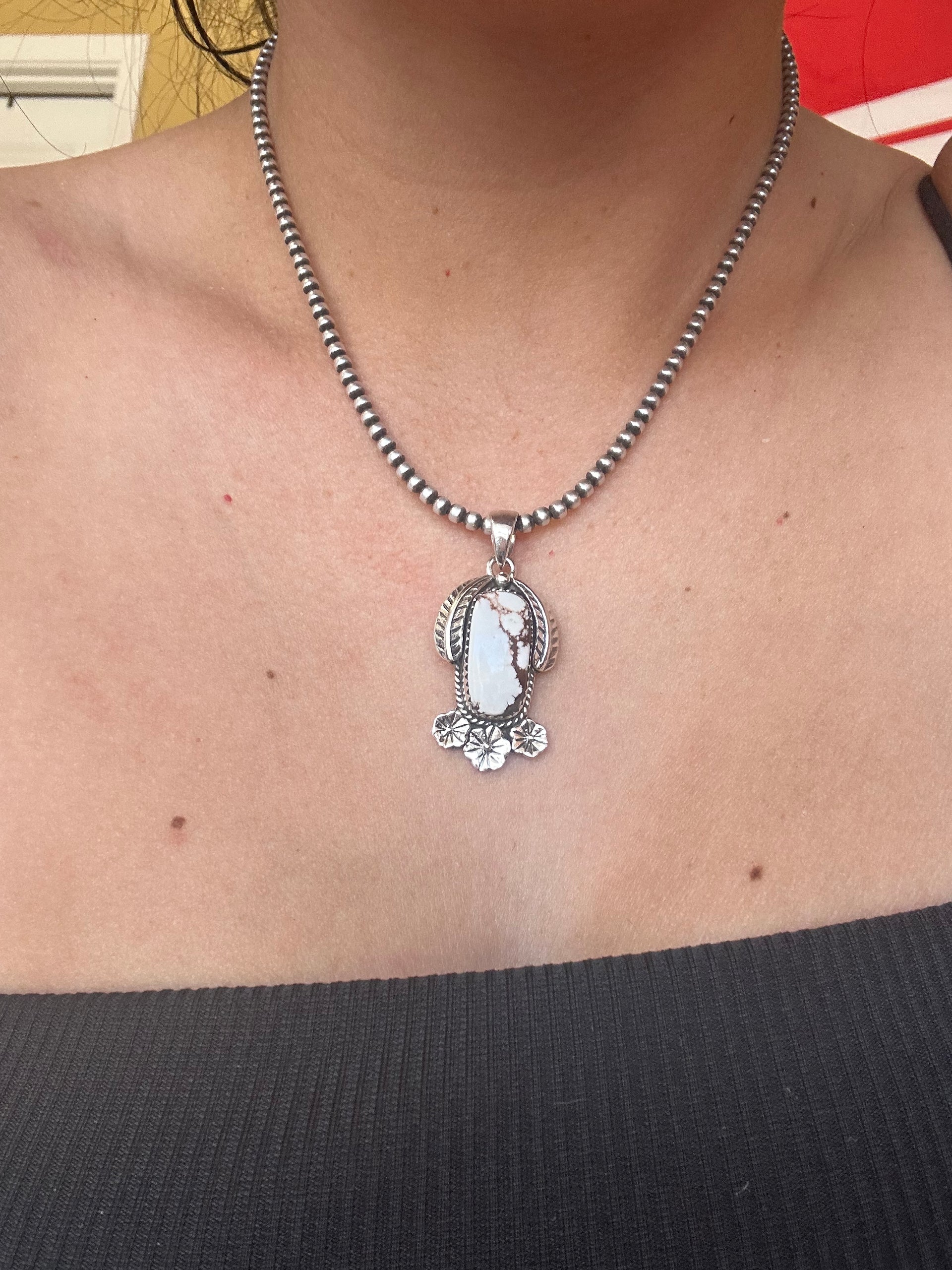 Southwest Handmade Wild Horse & Sterling Silver Pendant