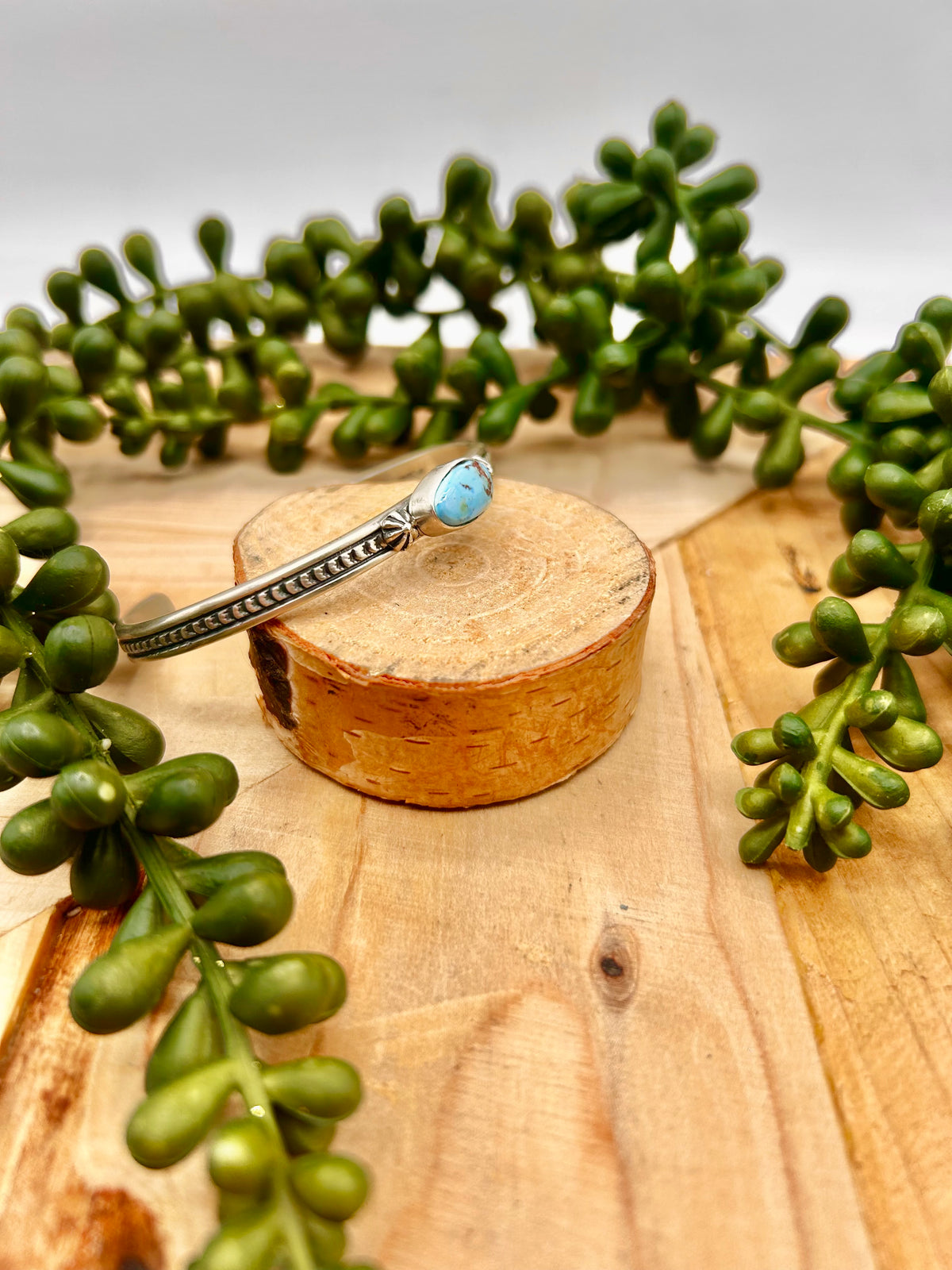 Jereme Delgarito Golden Hill Turquoise & Sterling Silver Cuff Bracelet