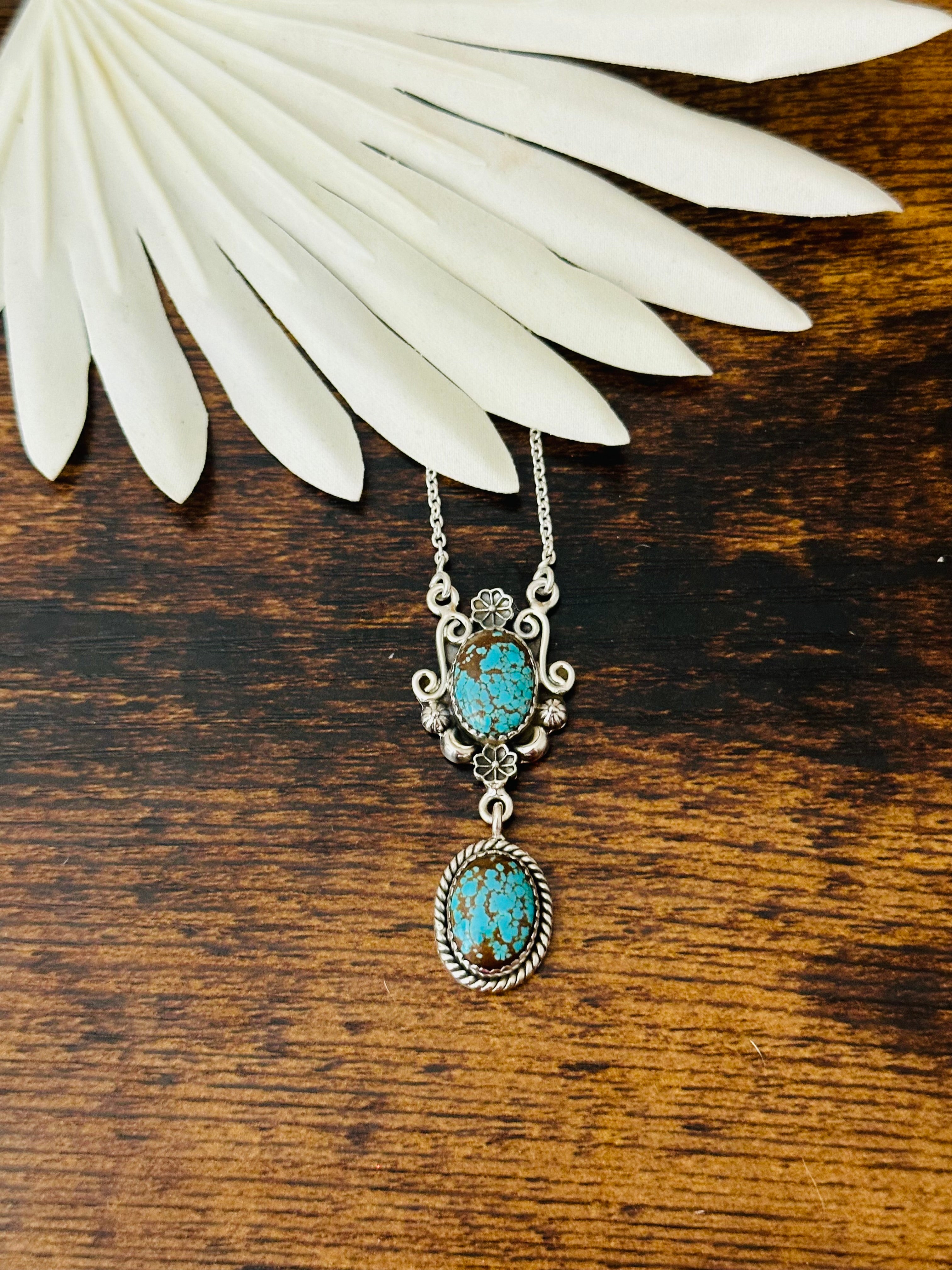 Southwest Made #8 Turquoise & Sterling Silver Necklace