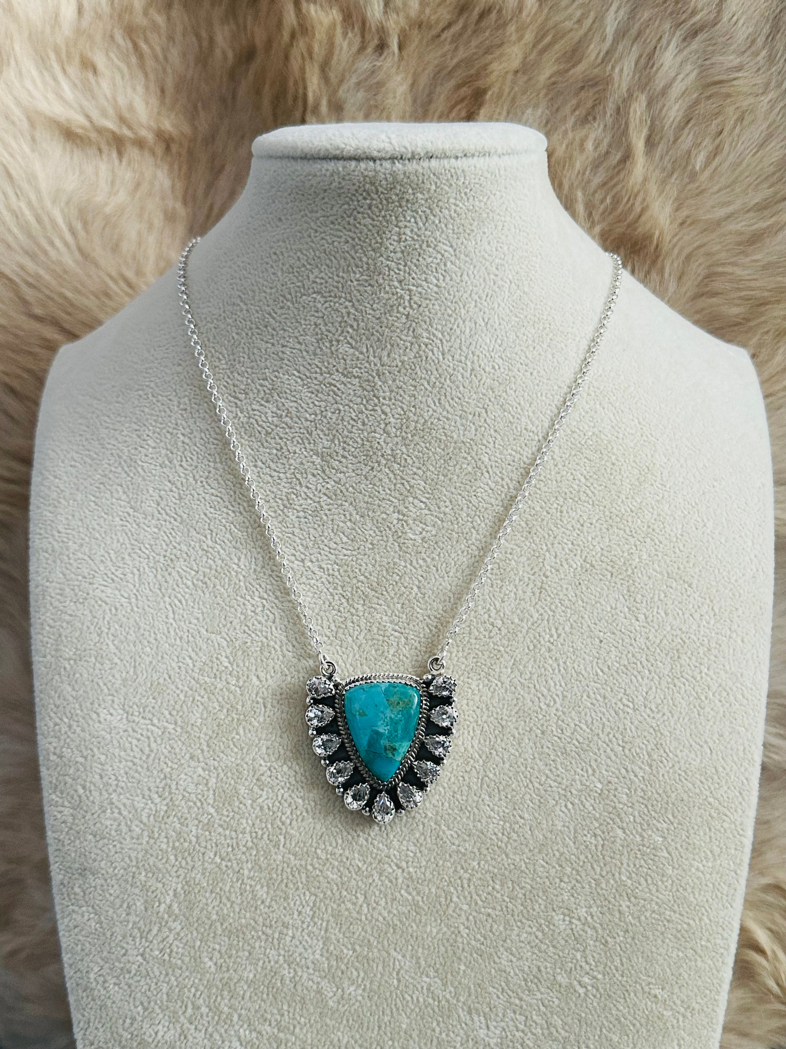 Southwest Handmade Multi Stone & Sterling Silver Cluster Necklace