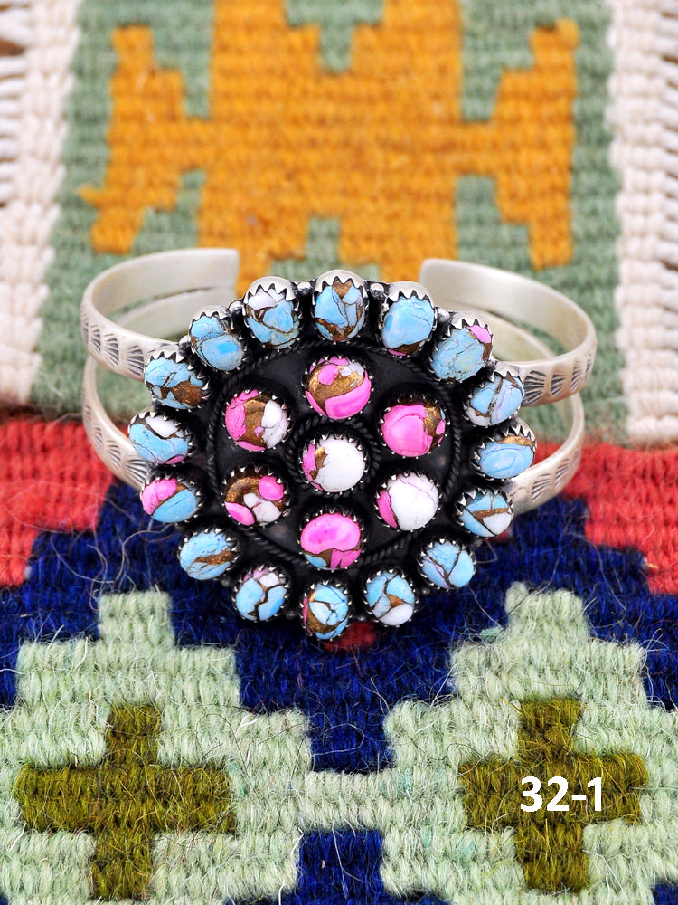 Southwest Made Cotton Candy Turquoise Cuff Bracelet