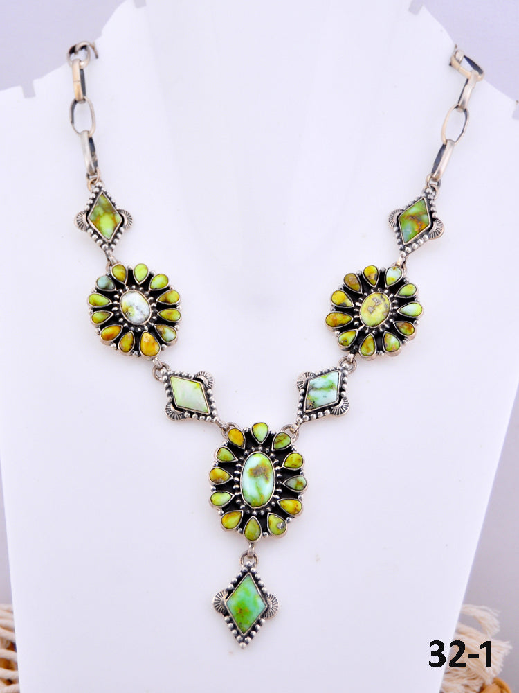 Southwest Made Palomino & Sterling Silver Statement Necklace