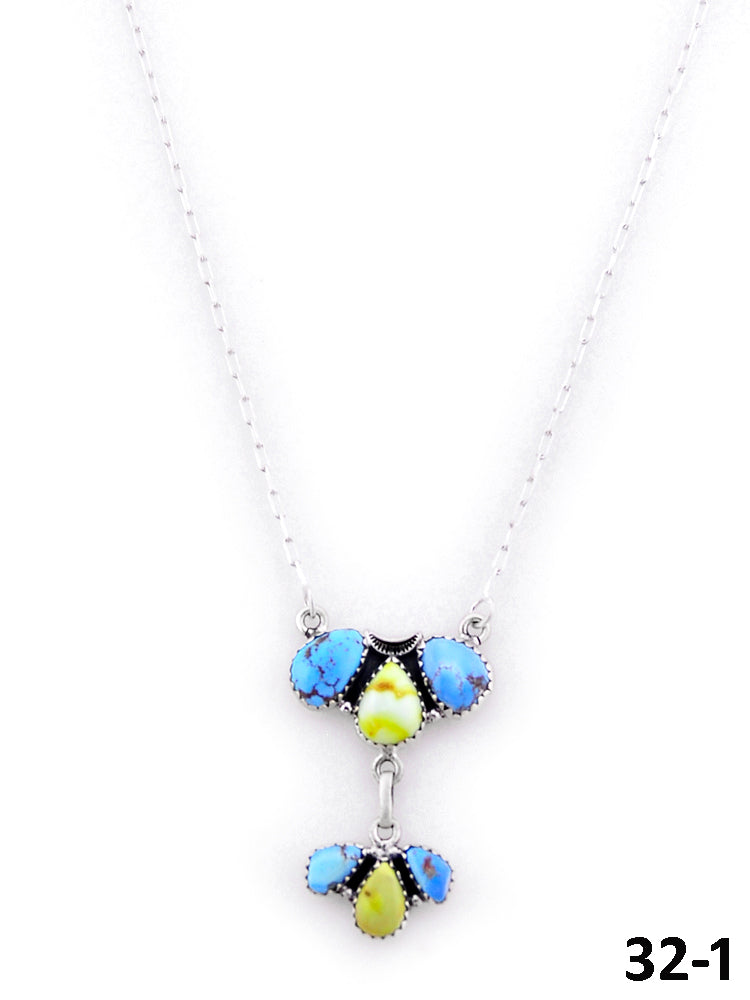 Southwest Handmade Palomino with Golden Hills & Sterling Silver Necklace