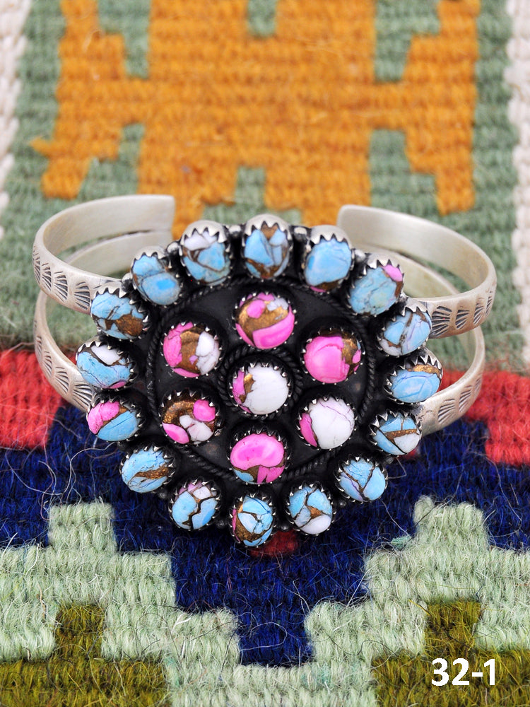 Southwest Made Cotton Candy Turquoise Cuff Bracelet