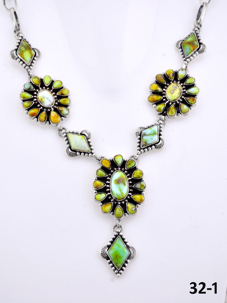 Southwest Made Palomino & Sterling Silver Statement Necklace