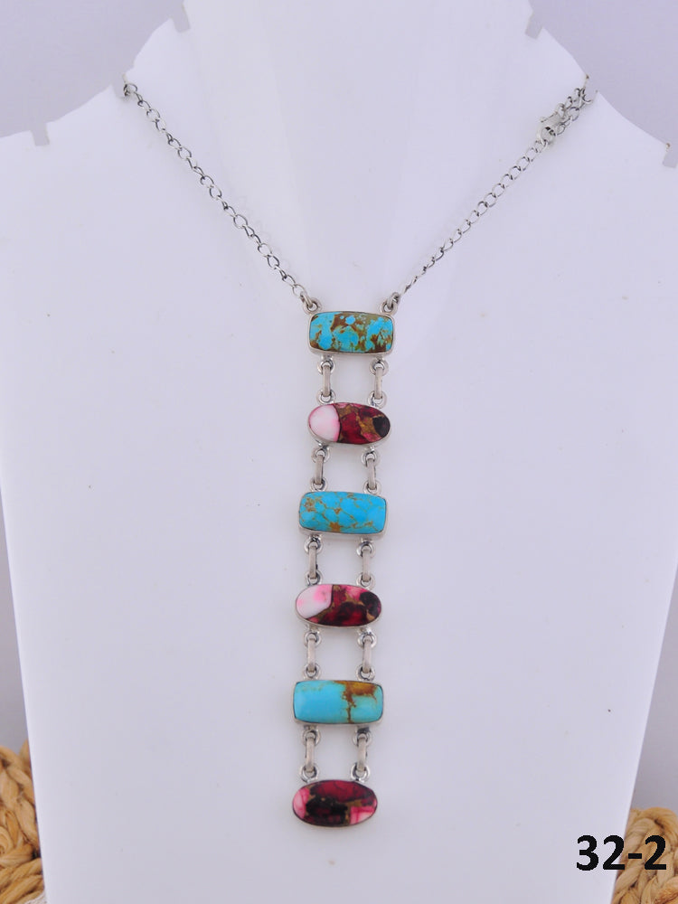 Southwest Handmade Multi Stone & Sterling Silver Necklace