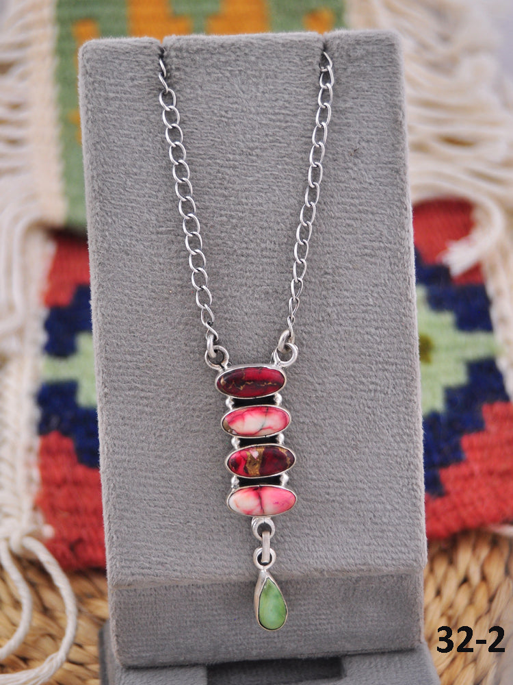 Southwest Made Multi Stone & Sterling Silver Necklace