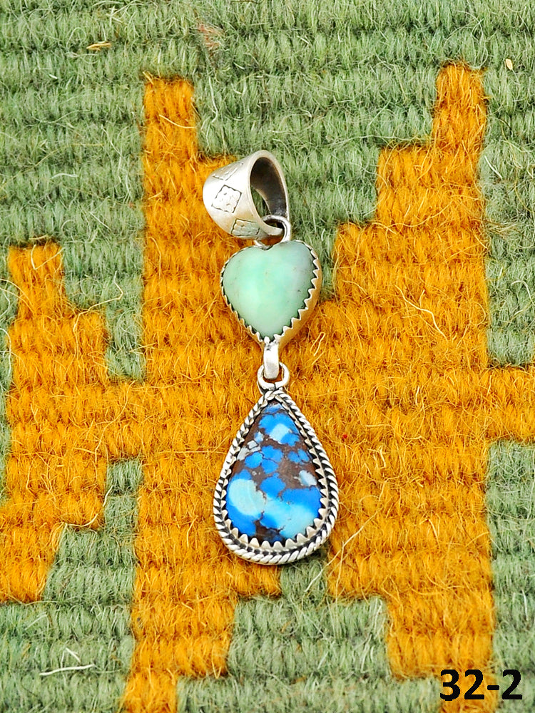 Southwest Made Paloma with Golden Hill’s Turquoise & Sterling Silver Pendant