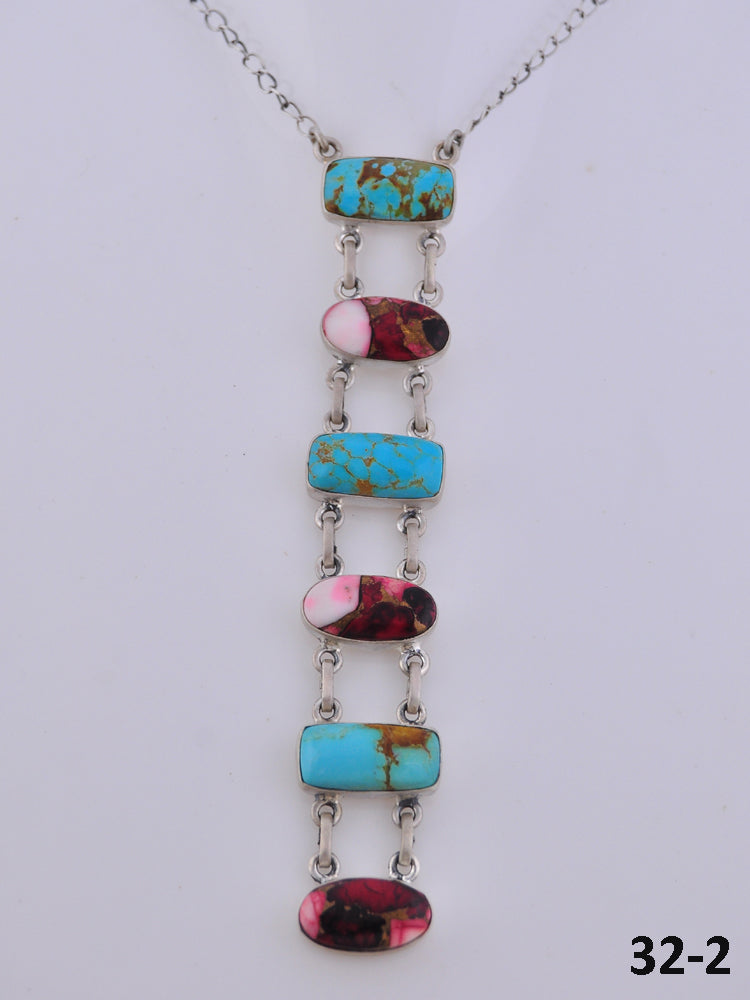Southwest Handmade Multi Stone & Sterling Silver Necklace