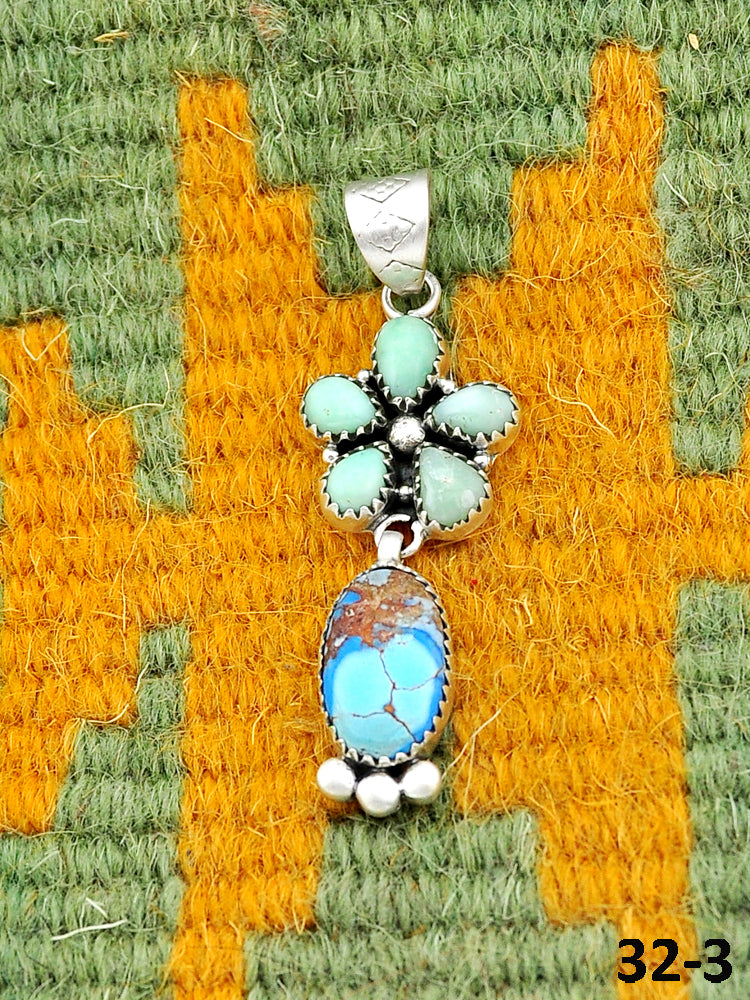 Southwest Made Paloma with Golden Hill’s Turquoise & Sterling Silver Pendant