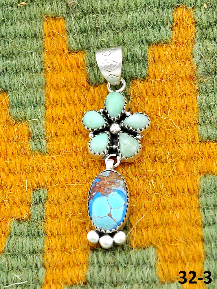 Southwest Made Paloma with Golden Hill’s Turquoise & Sterling Silver Pendant