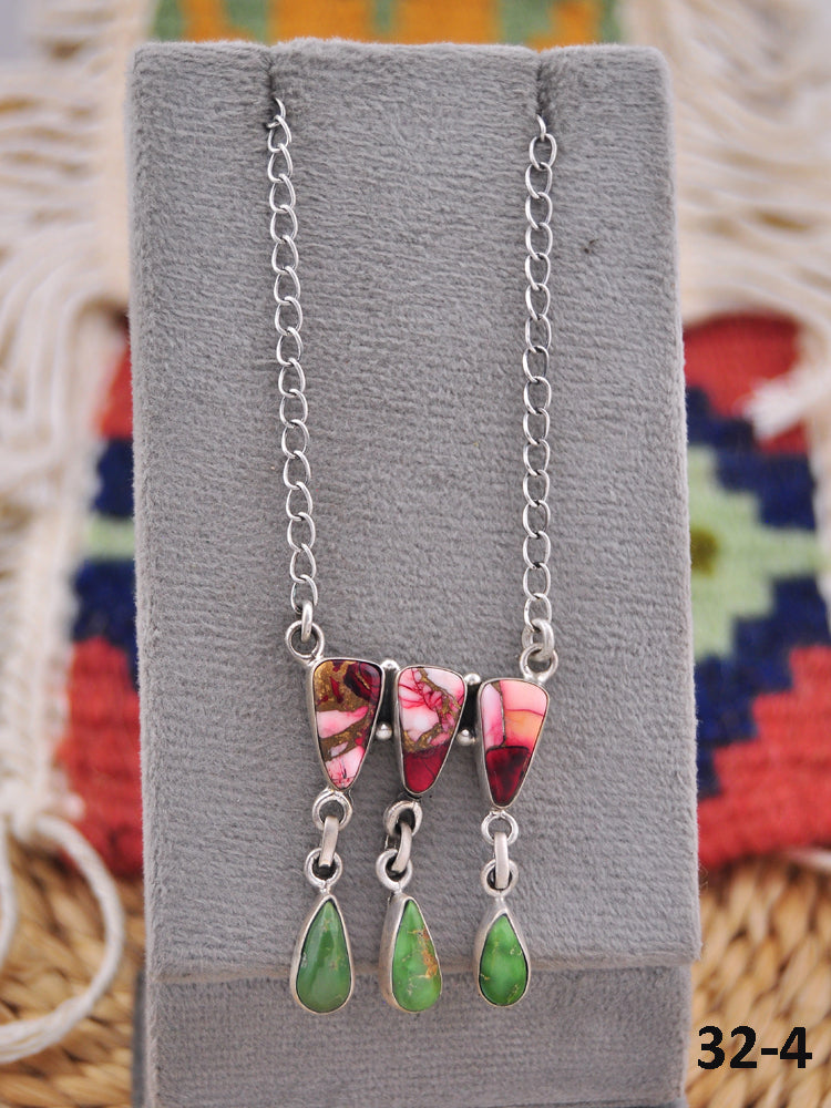 Southwest Made Multi Stone & Sterling Silver Necklace