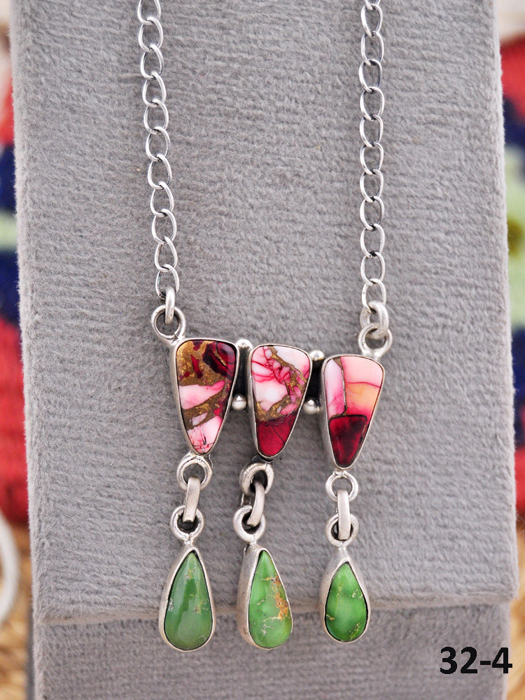 Southwest Made Multi Stone & Sterling Silver Necklace