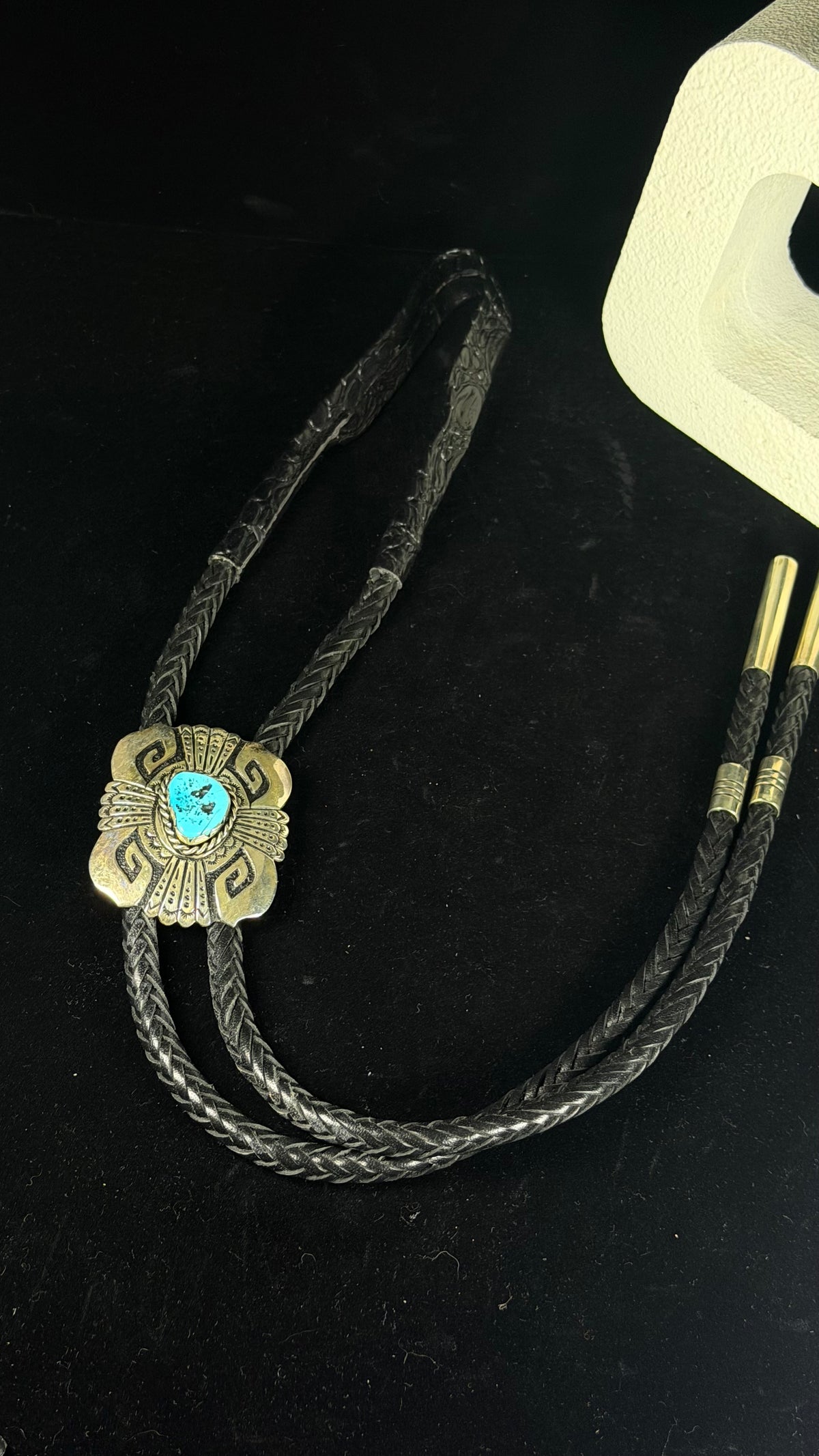 T & R Singer Kingman Turquoise  & Sterling Silver Bolo Tie