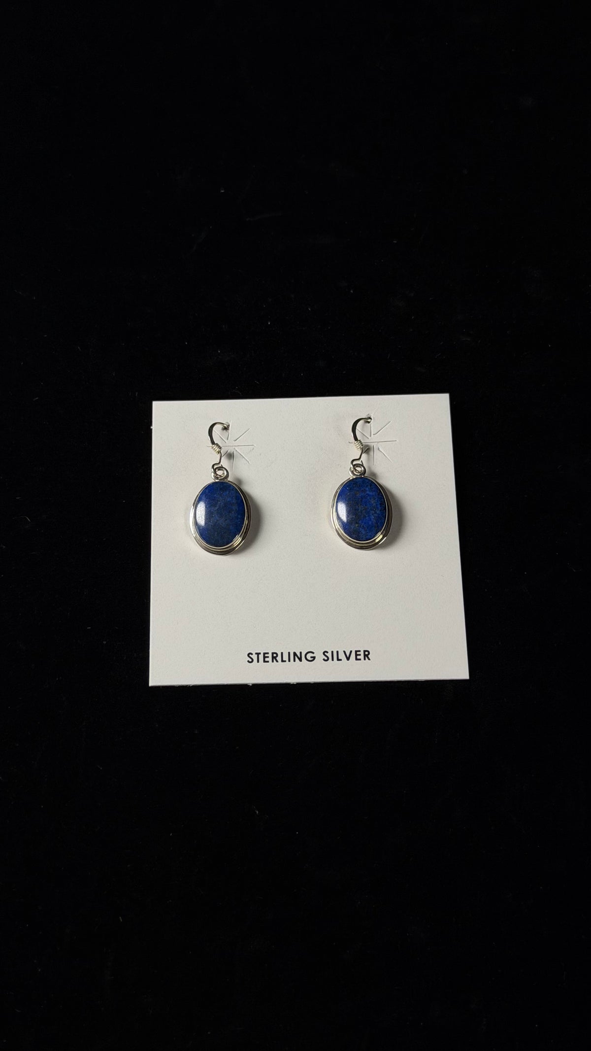 Navajo Made Lapis & Sterling Silver Dangle Earrings