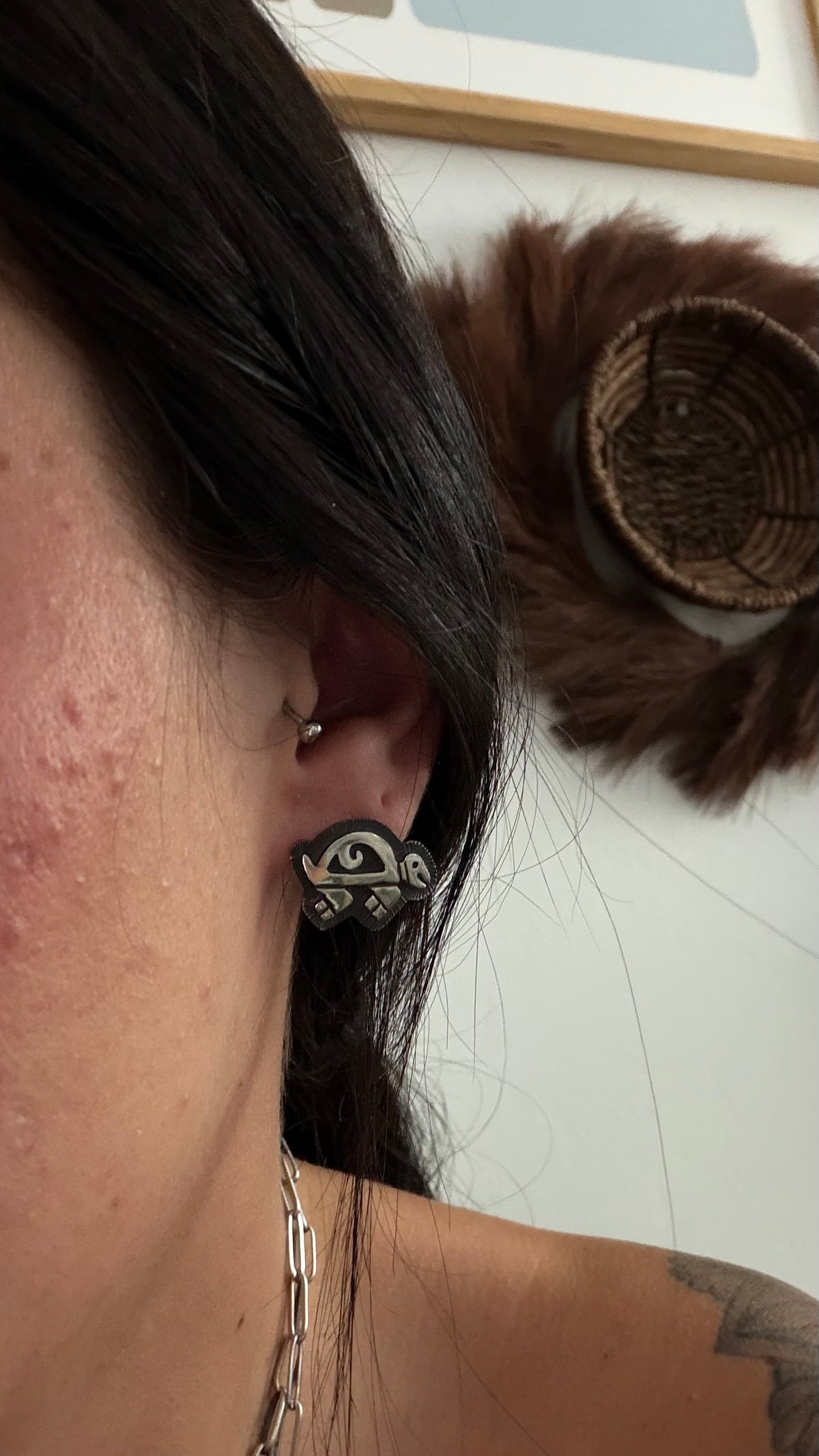 Navajo Made Sterling Silver Post Earrings