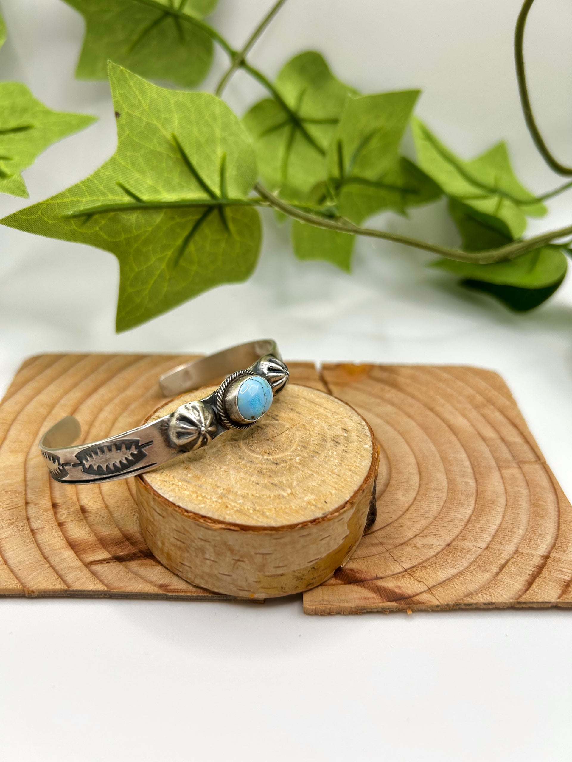 Danny Henio Golden Hill Turquoise & Sterling Silver Cuff Bracelet