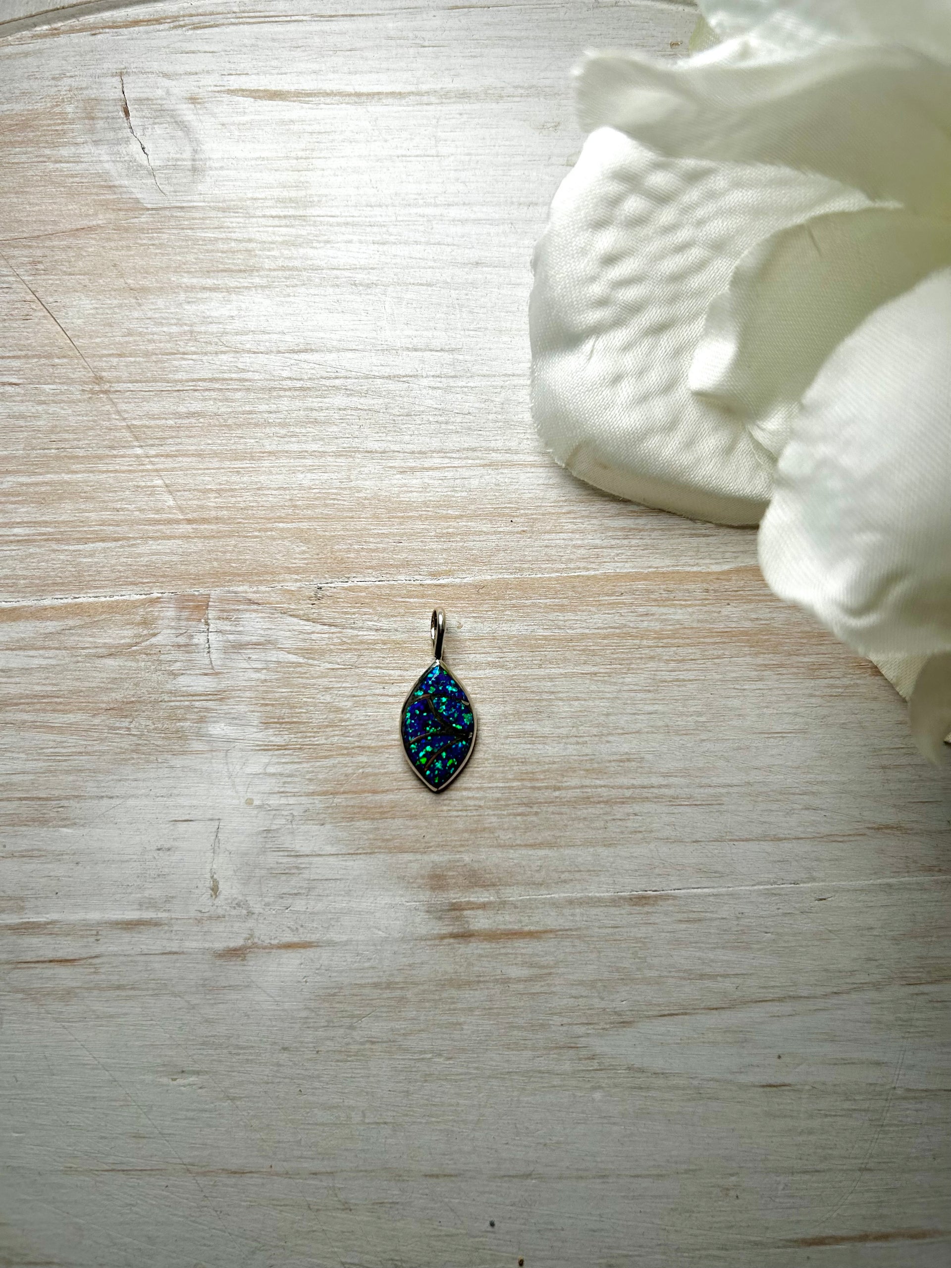 Navajo Made Opal & Sterling Silver Pendant