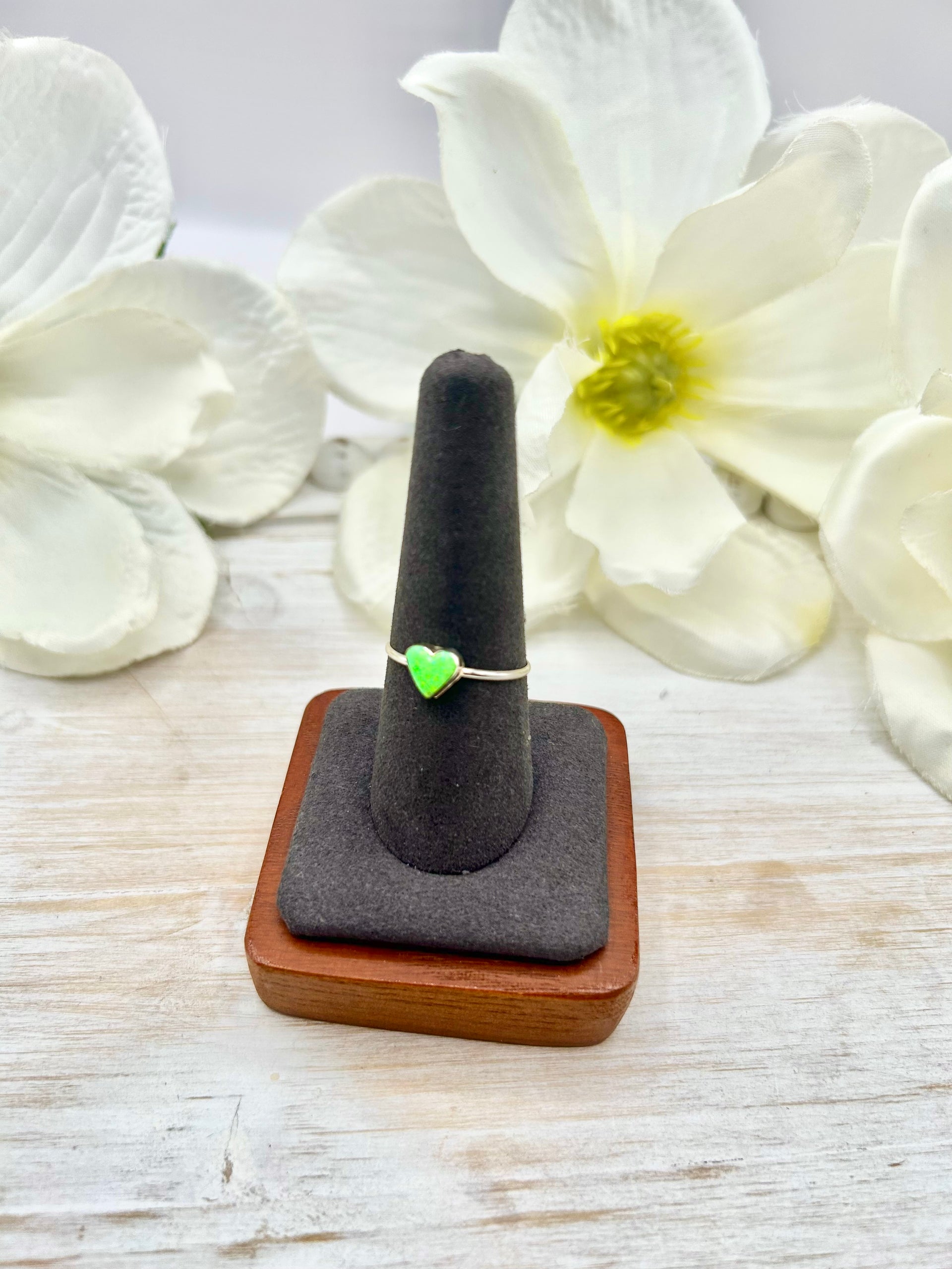 Zuni Made Opal & Sterling Silver Ring Size 9