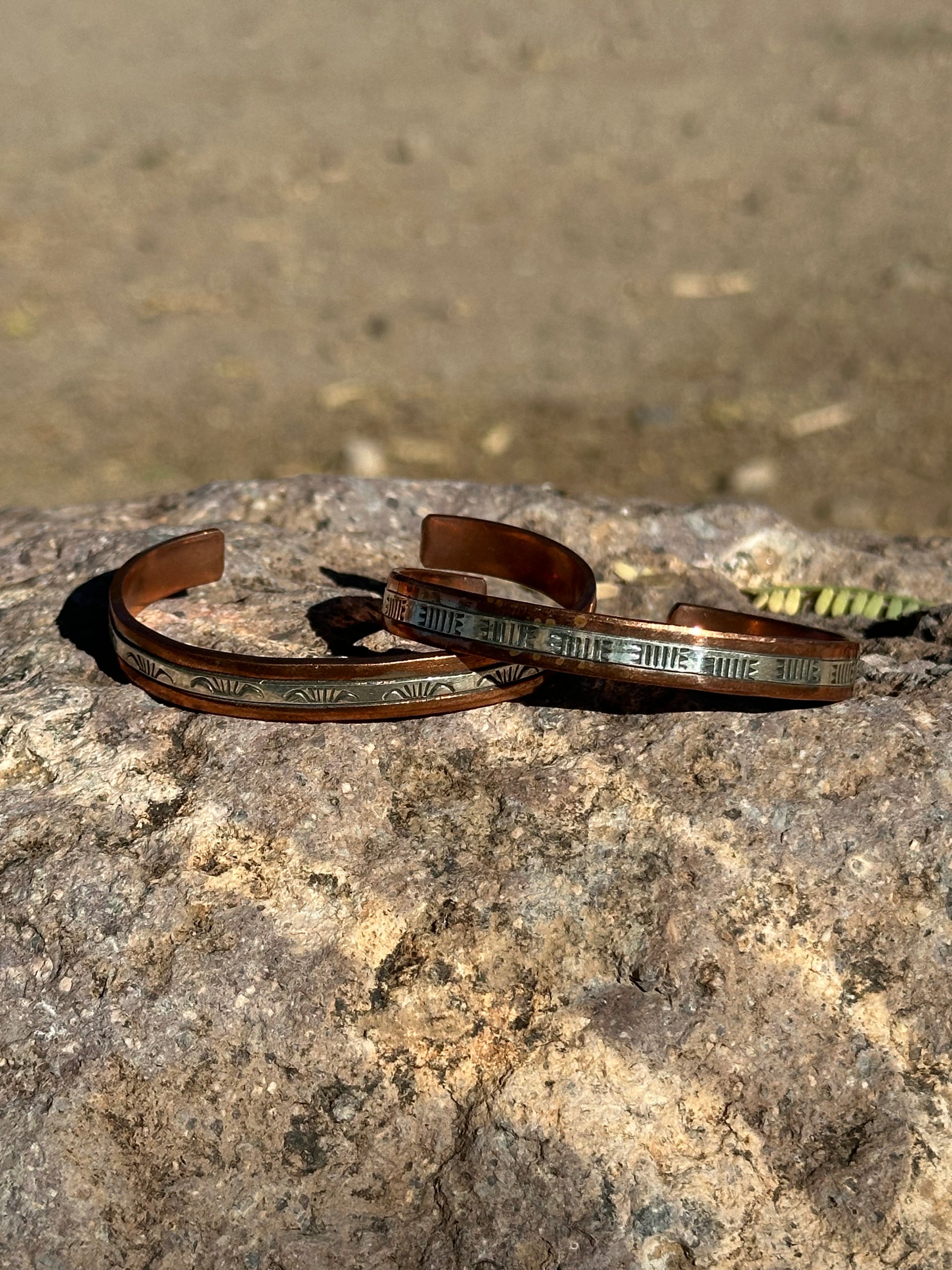 Navajo Made Copper & Sterling Silver Cuff Bracelet