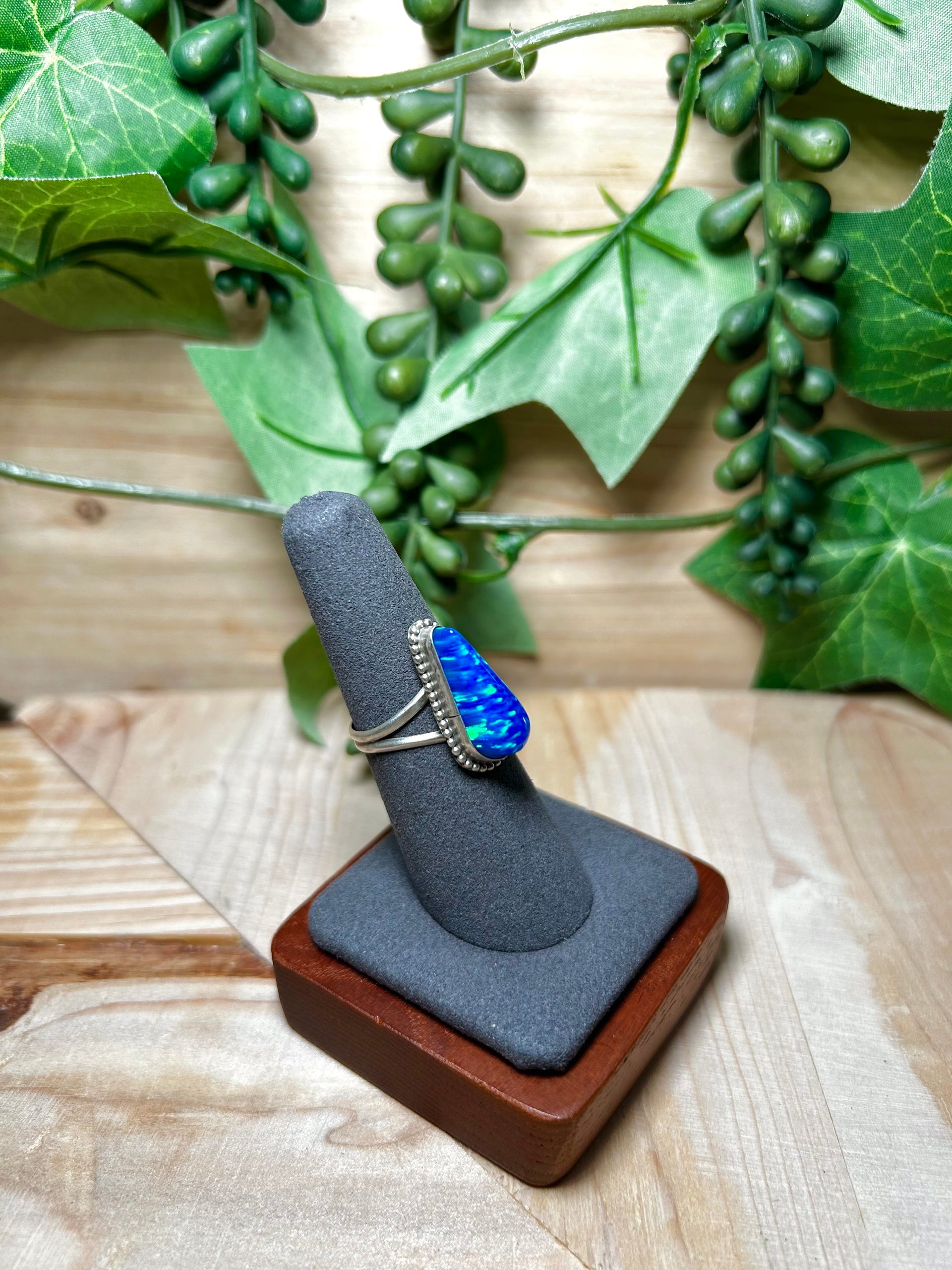 Navajo Made Opal & Sterling Silver Ring Size 6.5